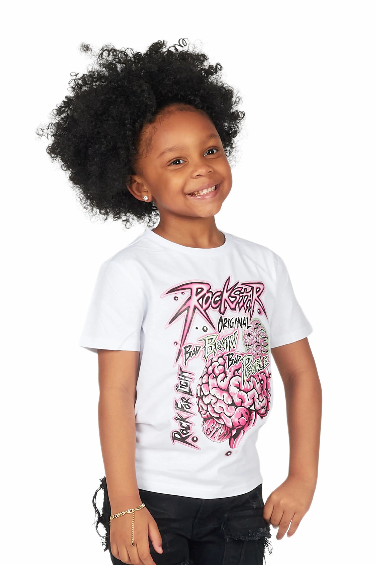 Girls Aiya White Graphic T-Shirt