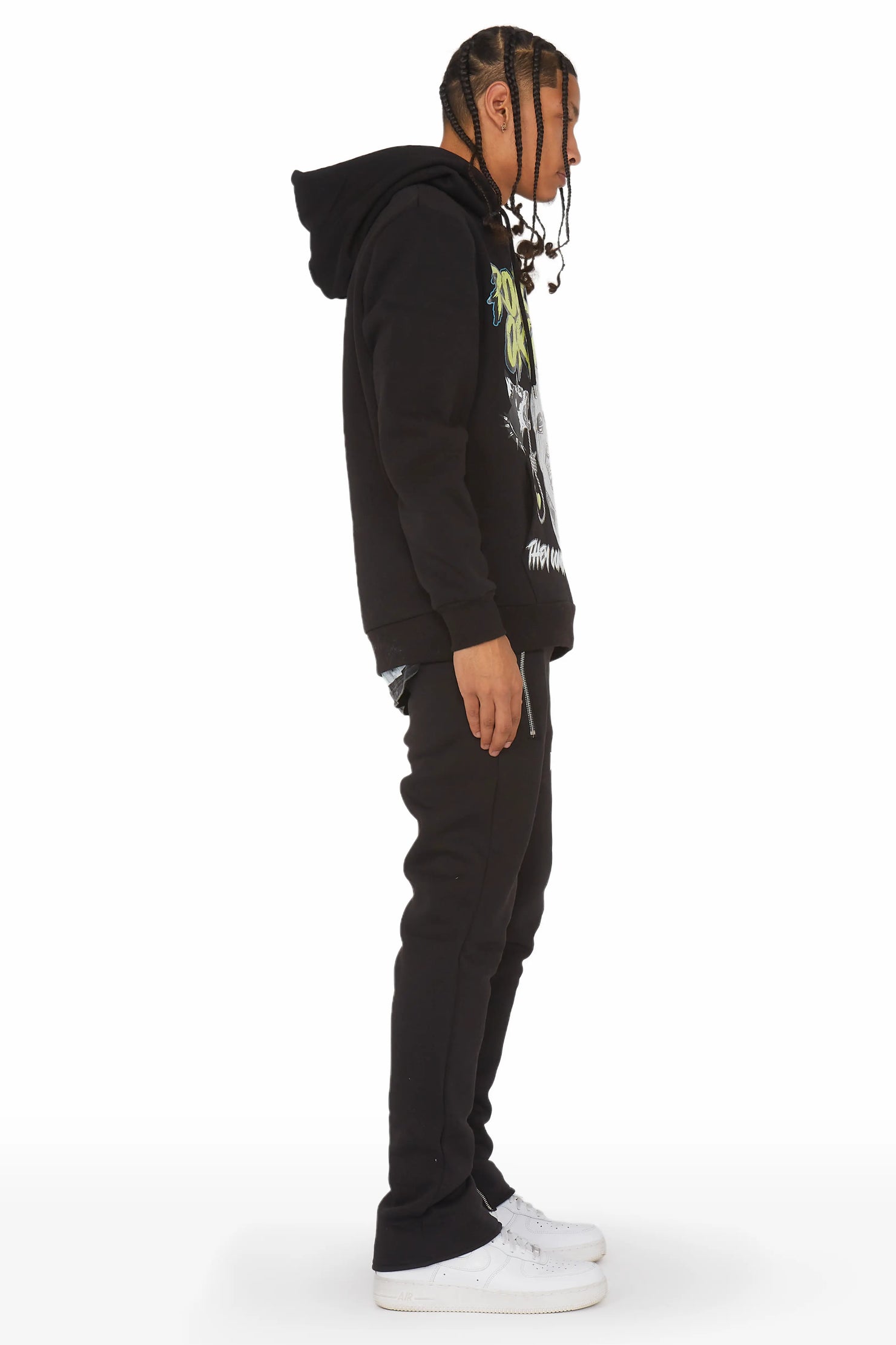 Clarke Black Slim Fit Track Set