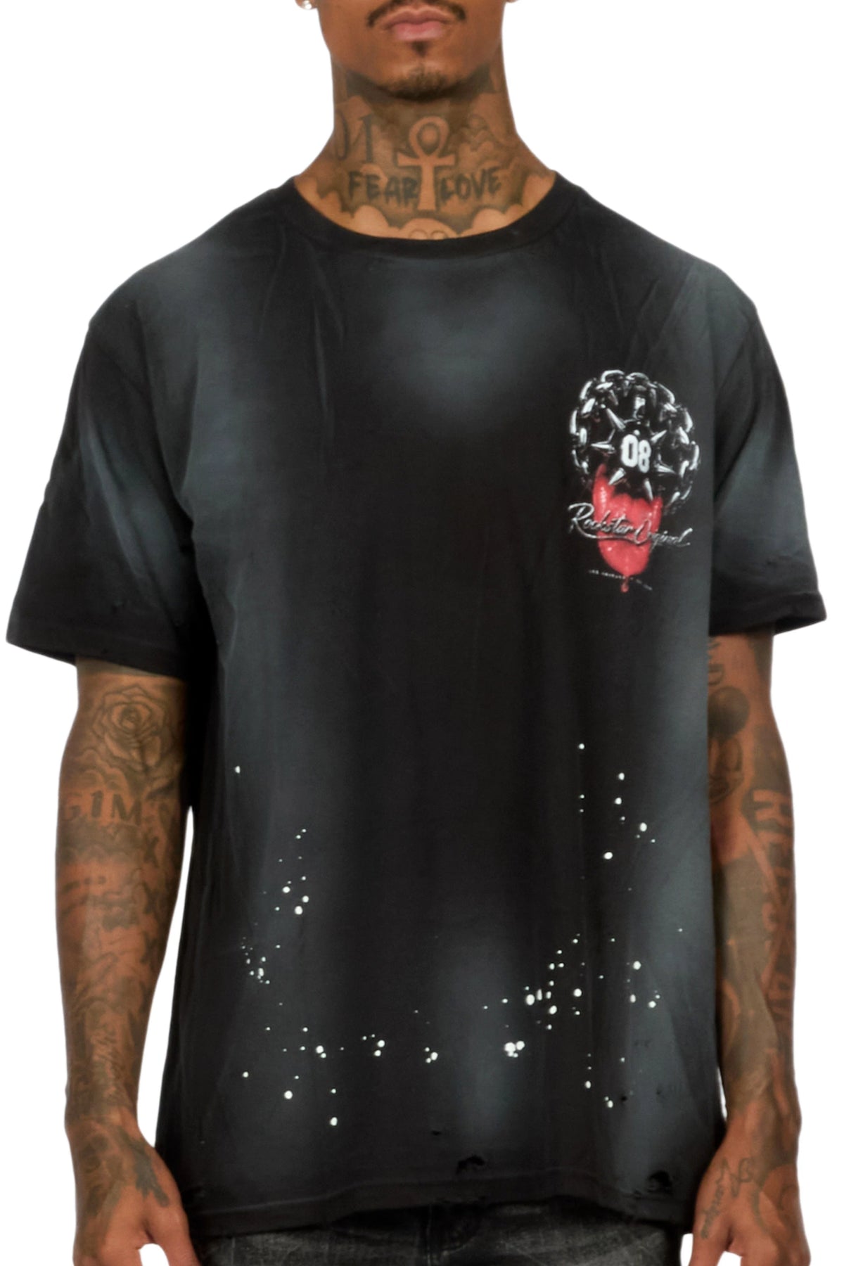 Chromiesl Black Oversized Graphic T-Shirt