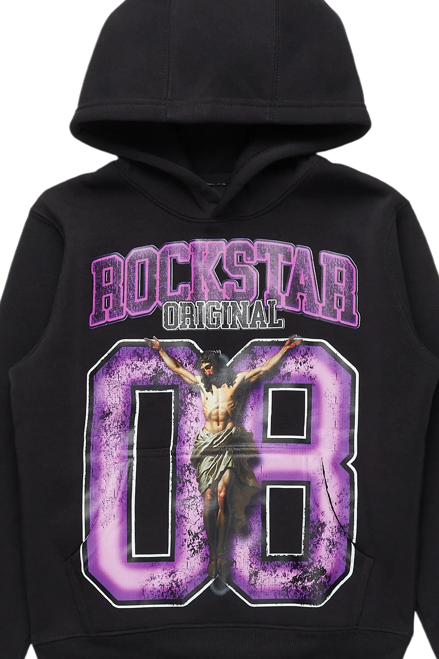 Boys Fields Black/Purple Graphic Hoodie