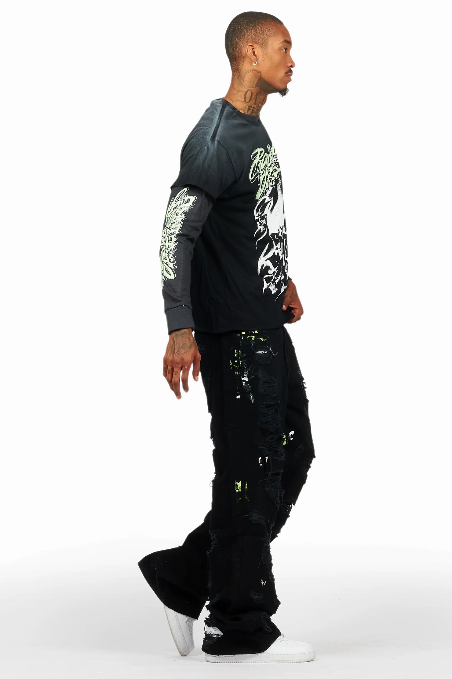 Schtupp Black Double Layer T-Shirt/Baggy Fit Jean Bundle