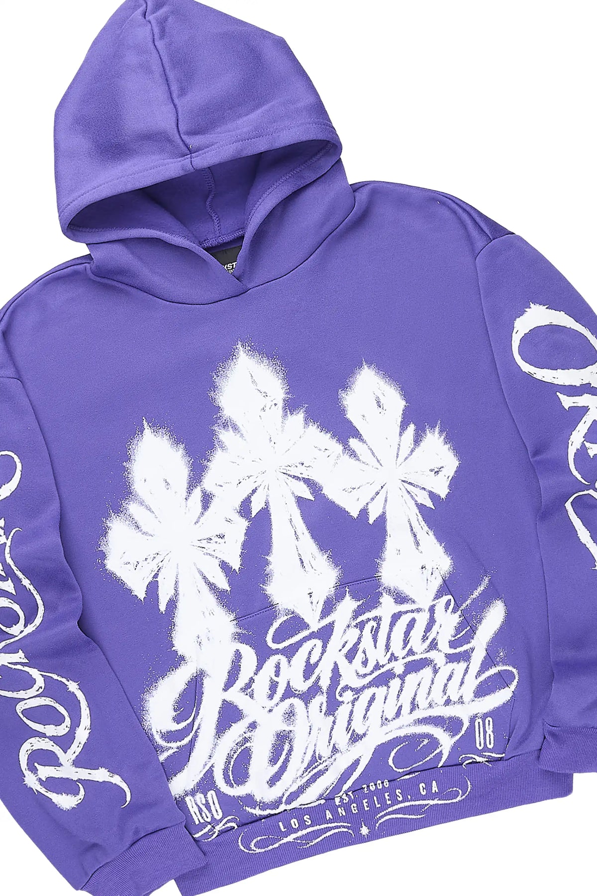 Boys Caltrop Purple/White Stacked Hoodie Track Set
