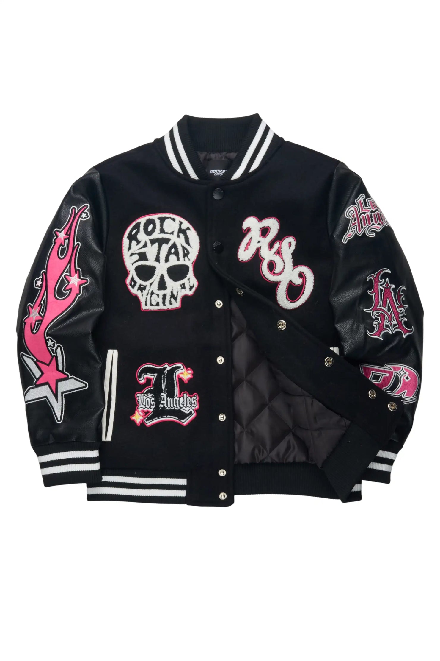 Girls Jermika Black Oversized Varsity Jacket