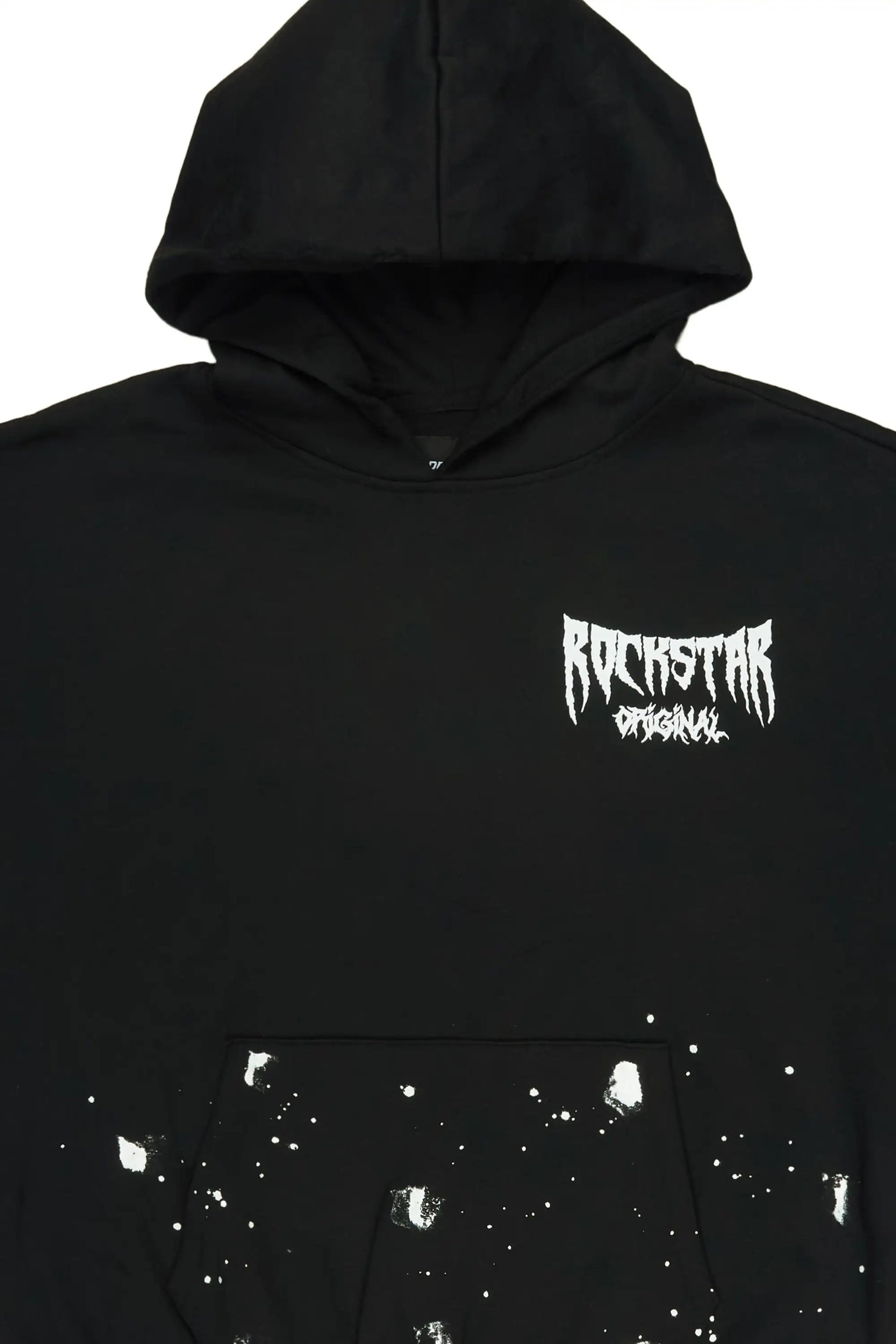 Twinkle Black Painted Cut Sleeve Hoodie