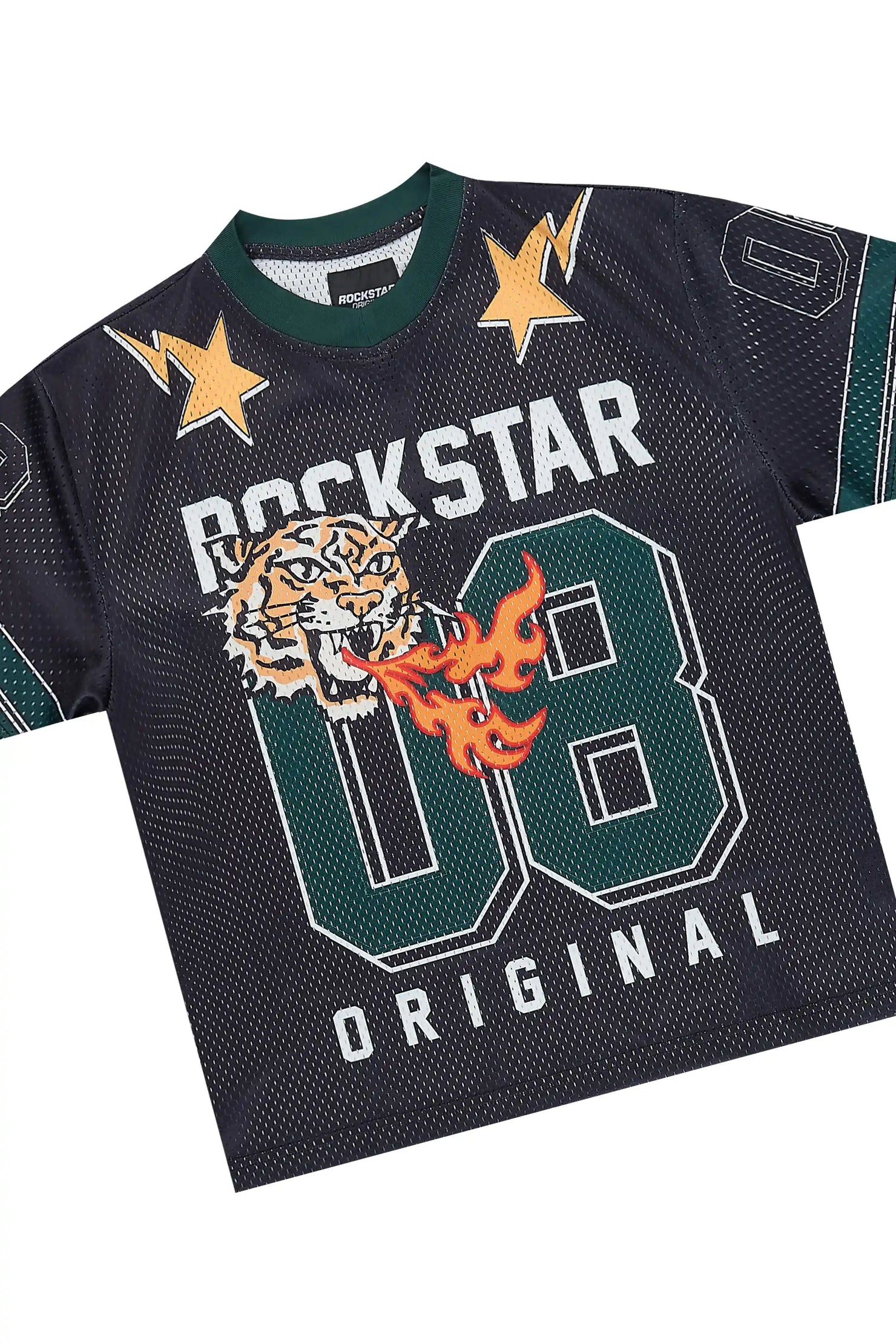 Boys Flamming Tiger Black T-Shirt/Short Set