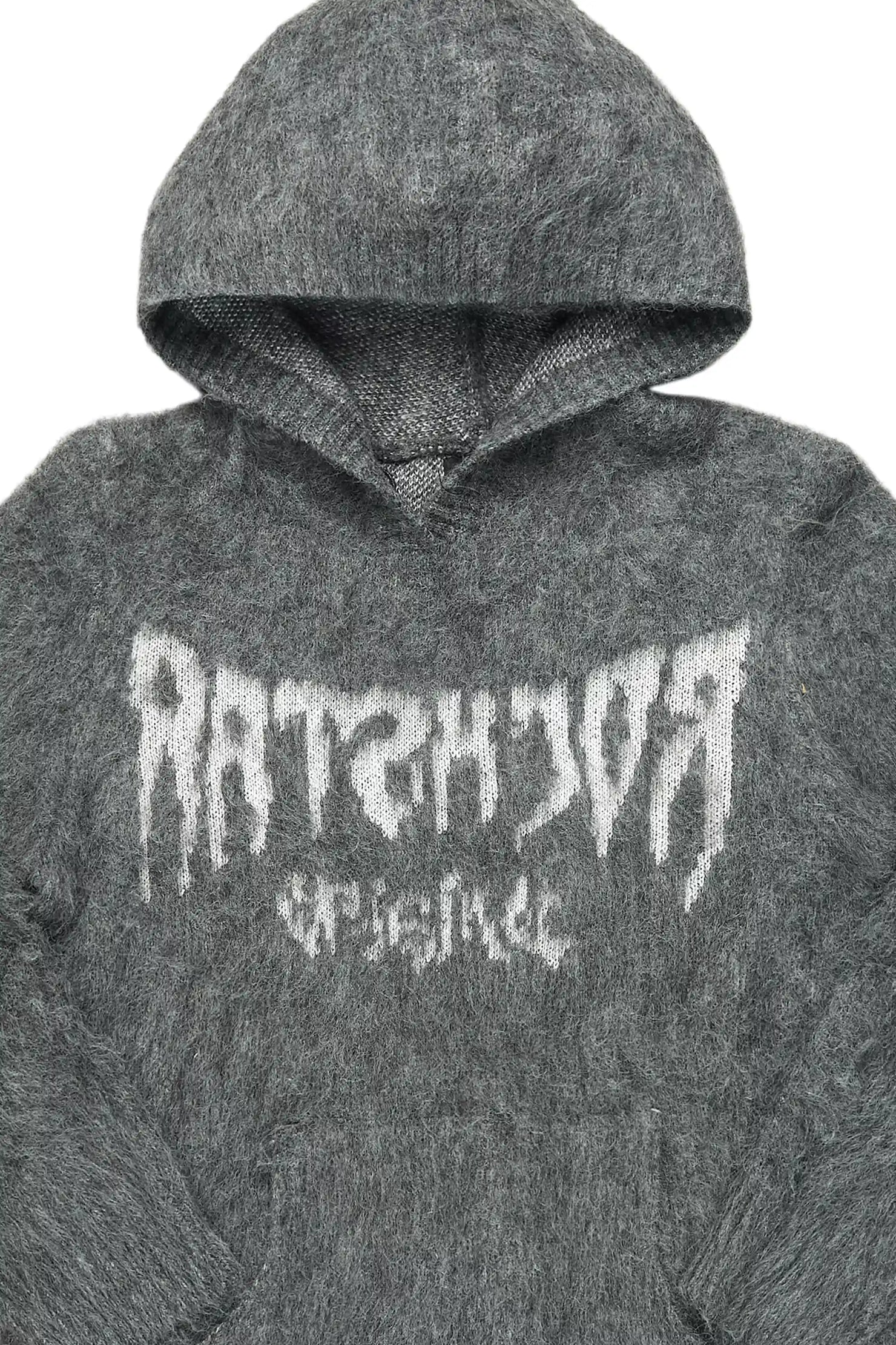 Andreas White/Grey Reflected Graphic Knitted Hoodie