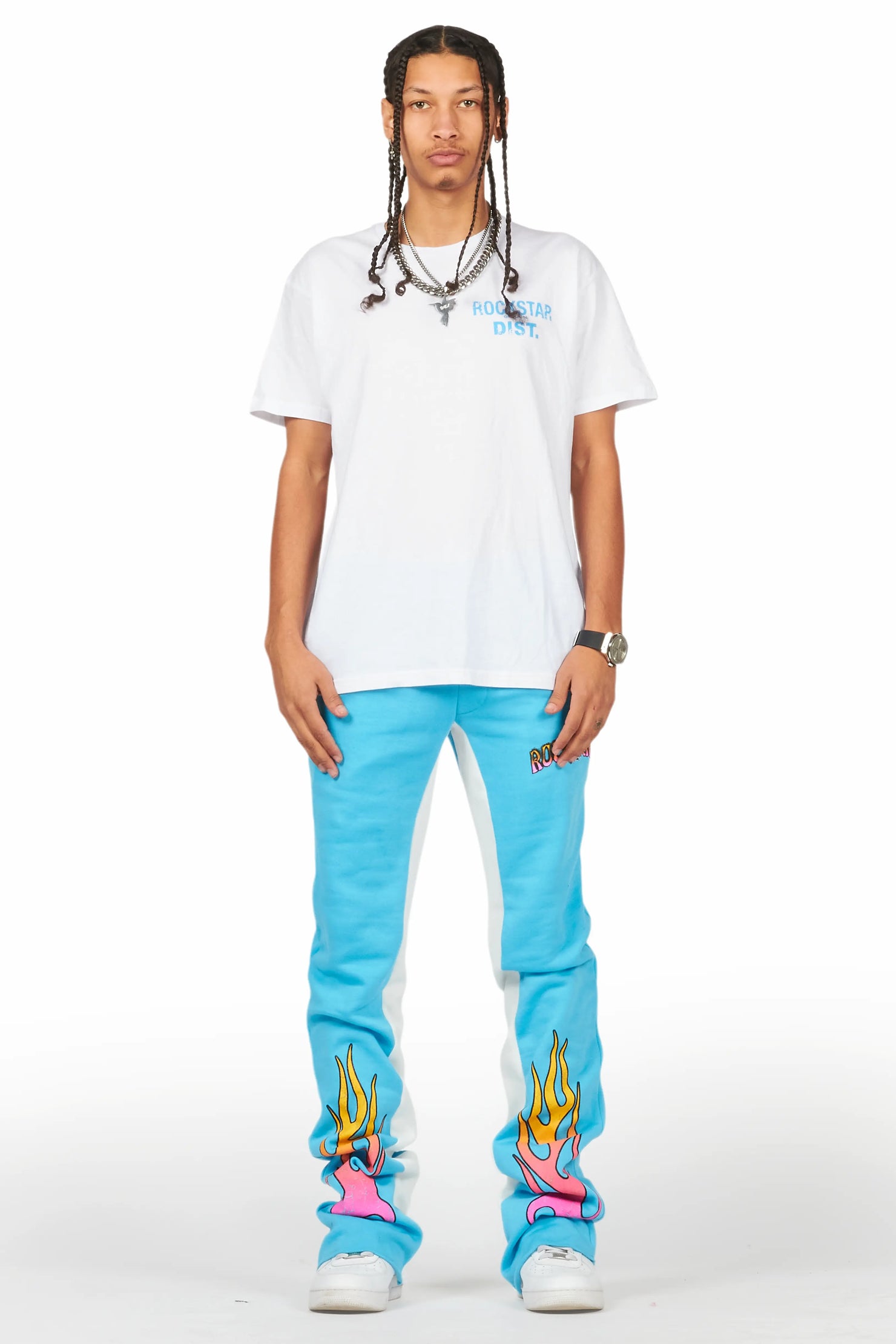 Quito Blue Graphic Baggy Pant