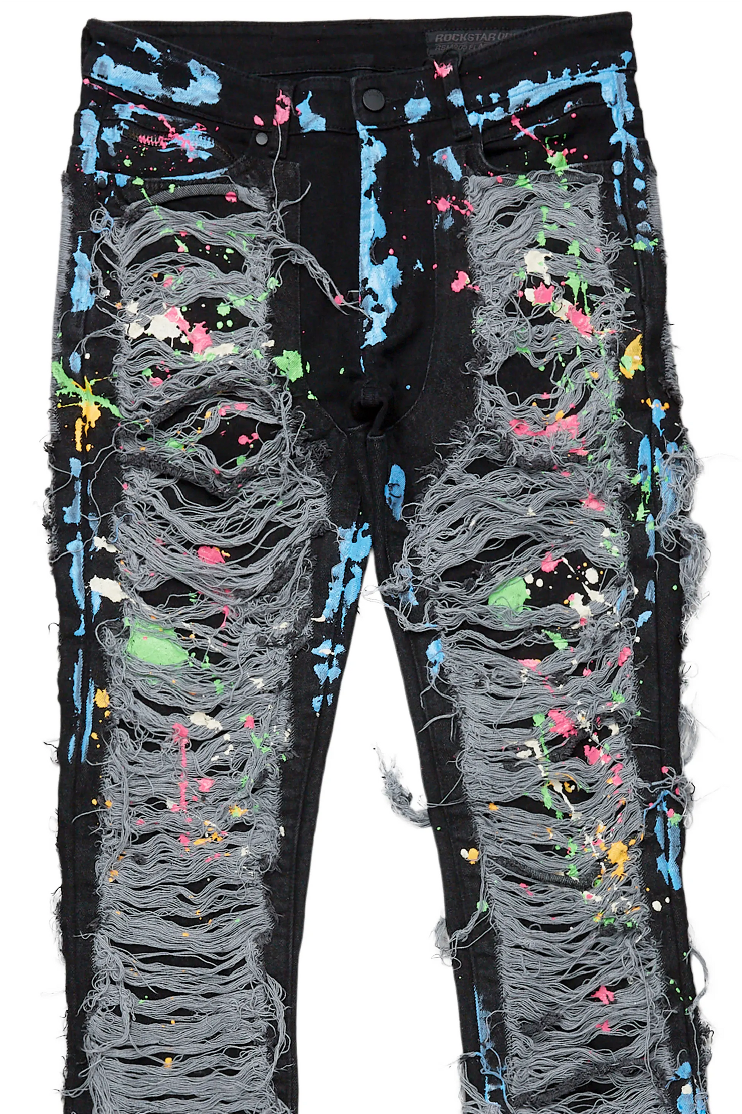 Leigh Black Painter Stacked Flare Jean