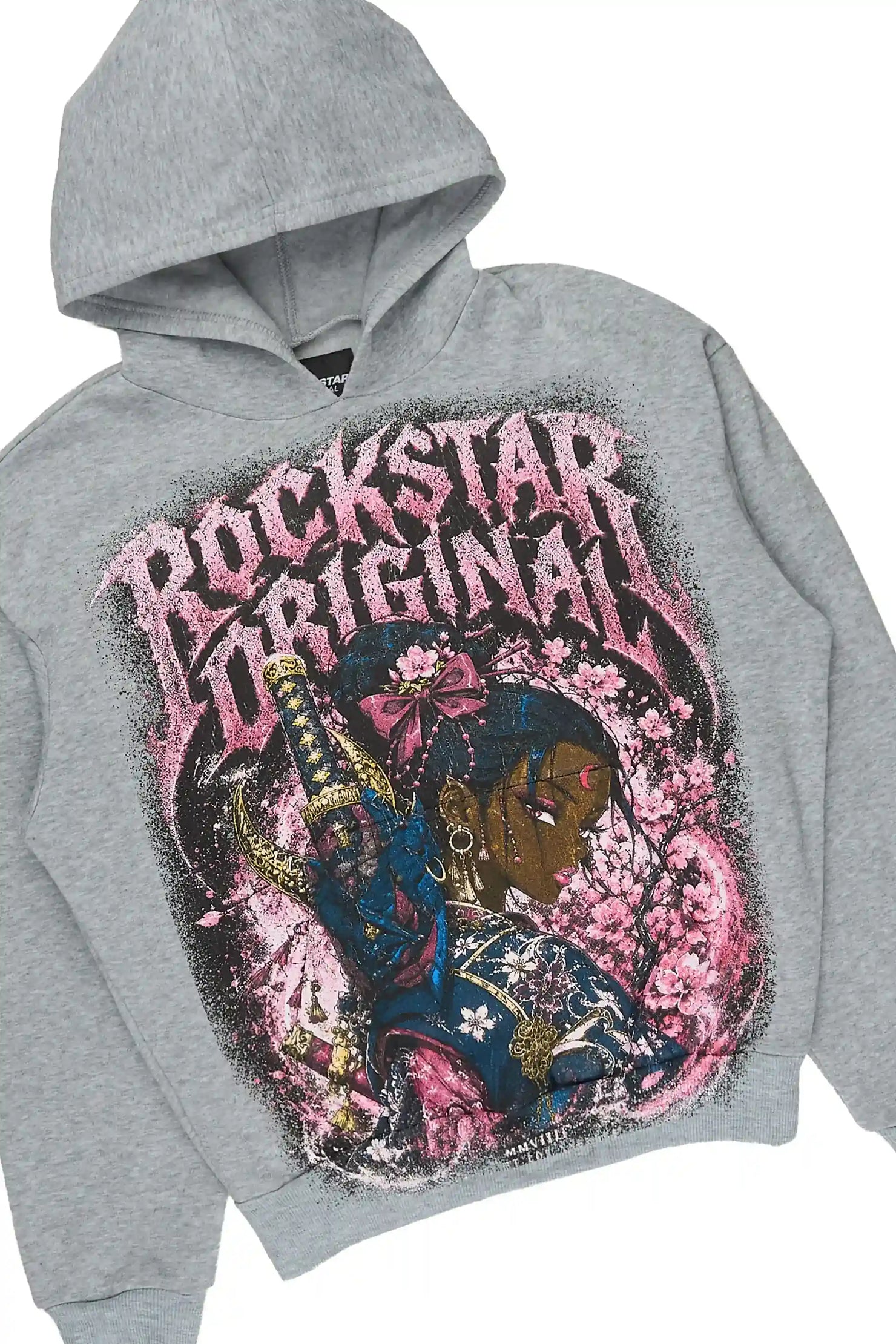Girls Kavera Heather Grey Graphic Hoodie Short Set