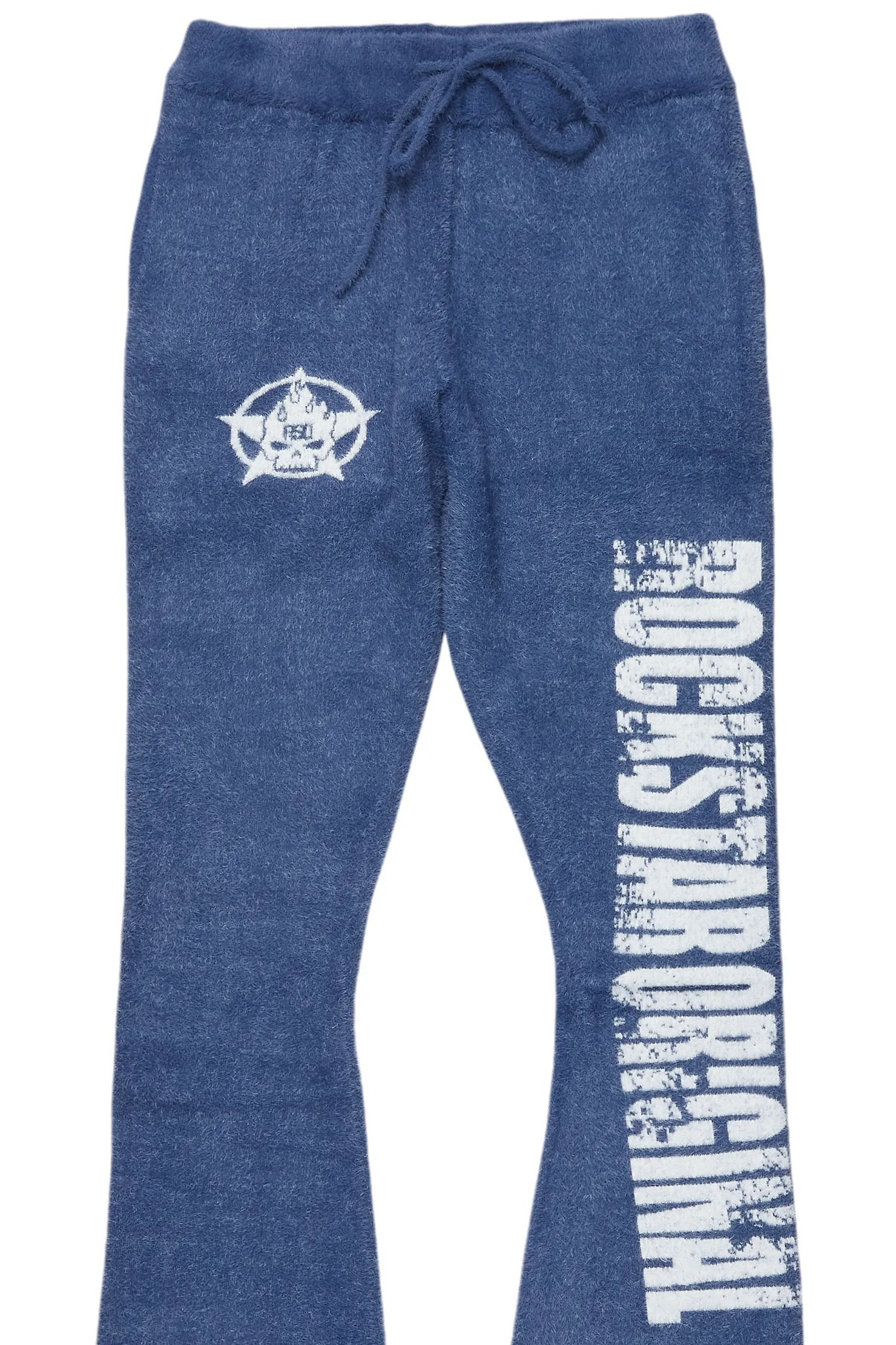 Keve Navy Knitted Mohair Flare Sweat Pant