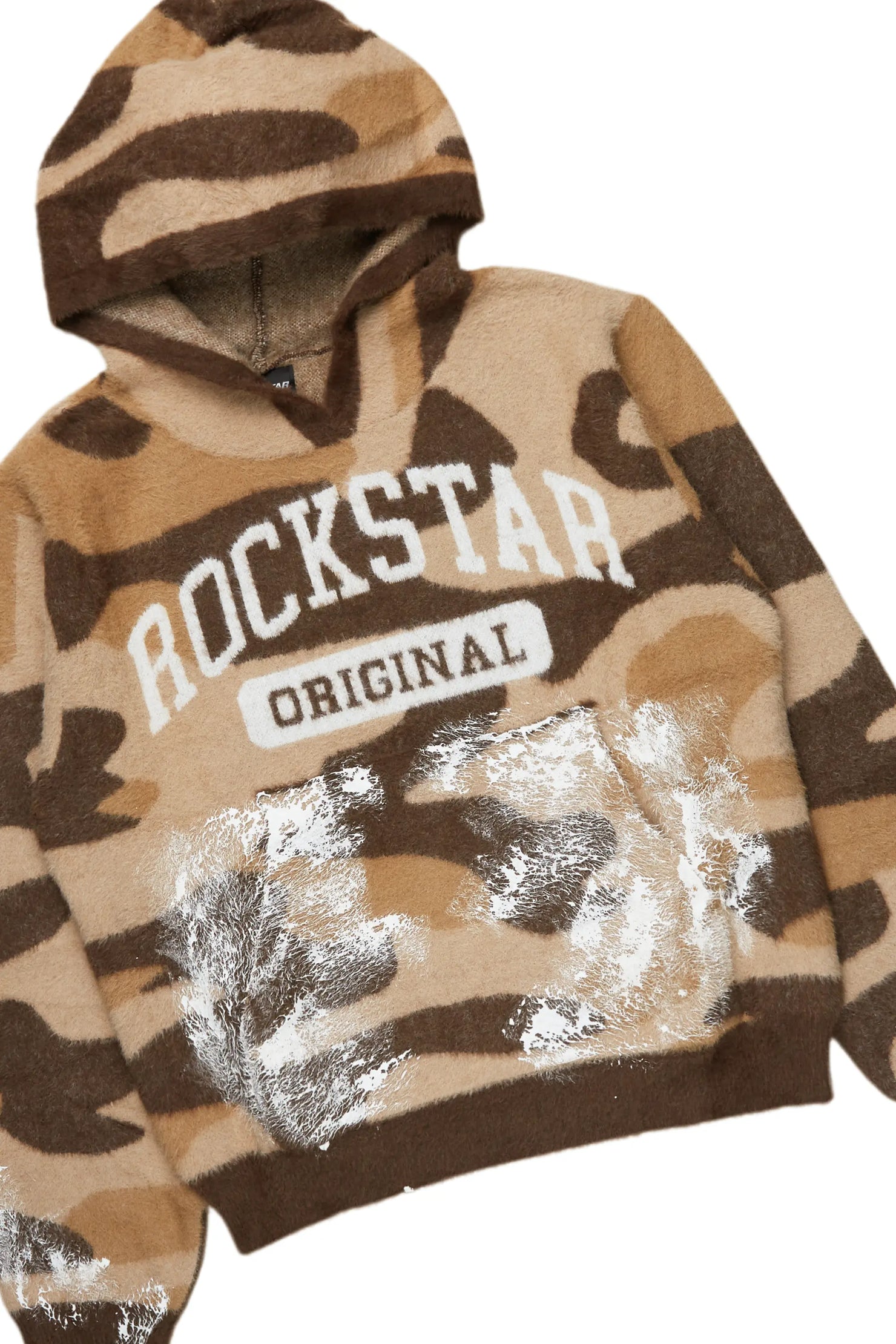 Salim Camo Brown Stacked Flare Knitted Mohair Track Set