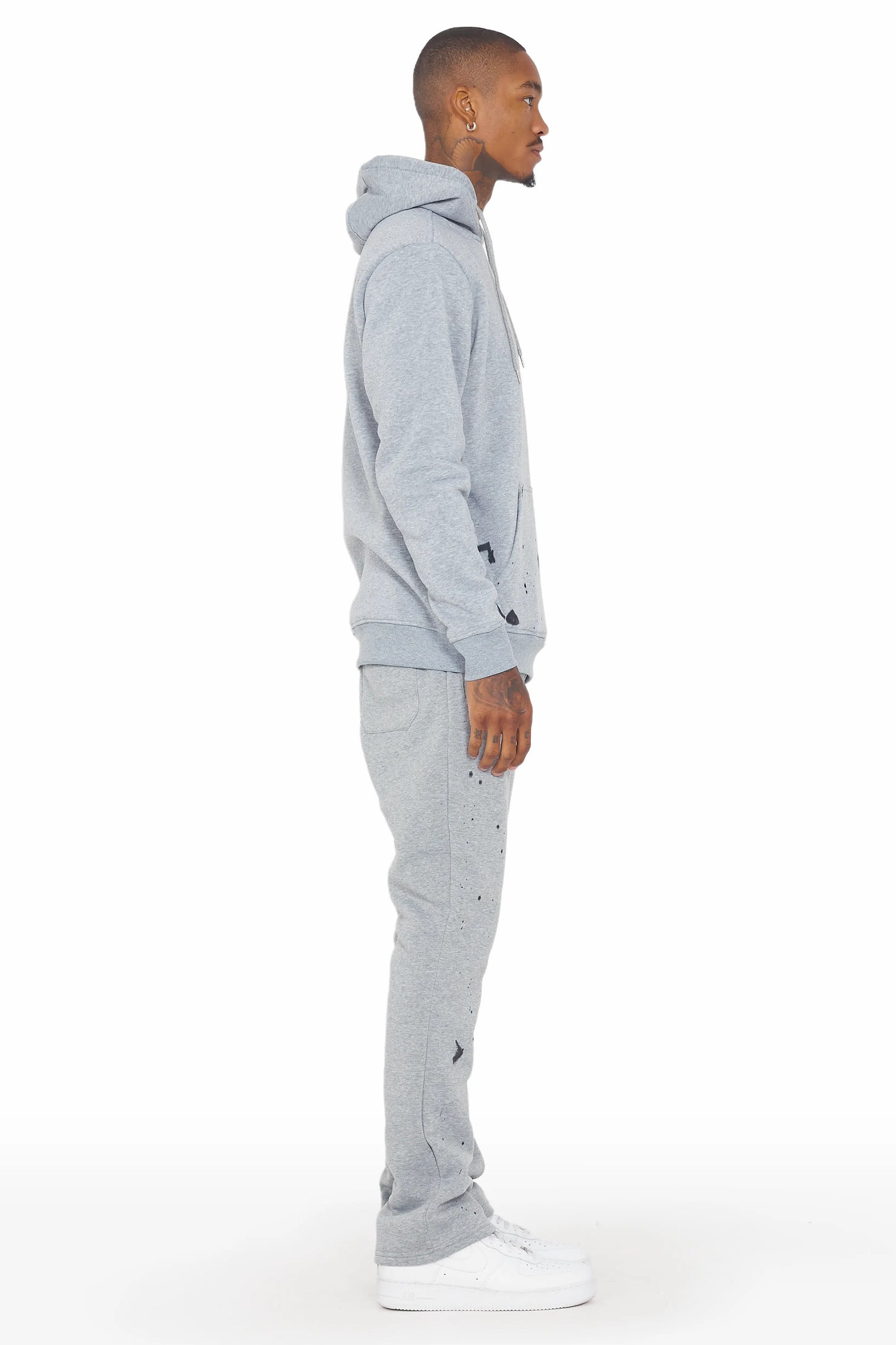 Raffer Grey Hoodie/Stacked Flare Track Set