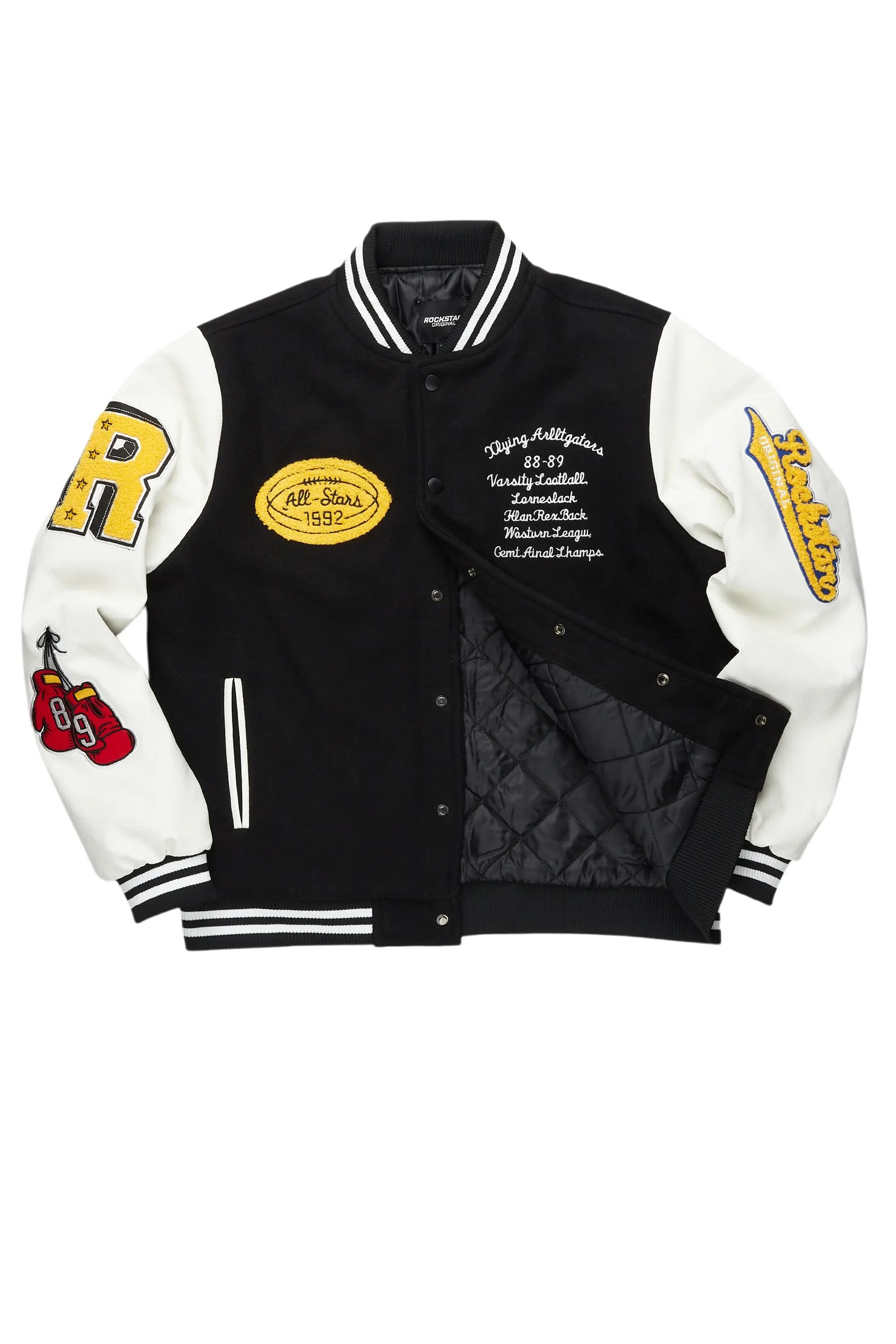Boys Eisen Black/White Varsity Jacket
