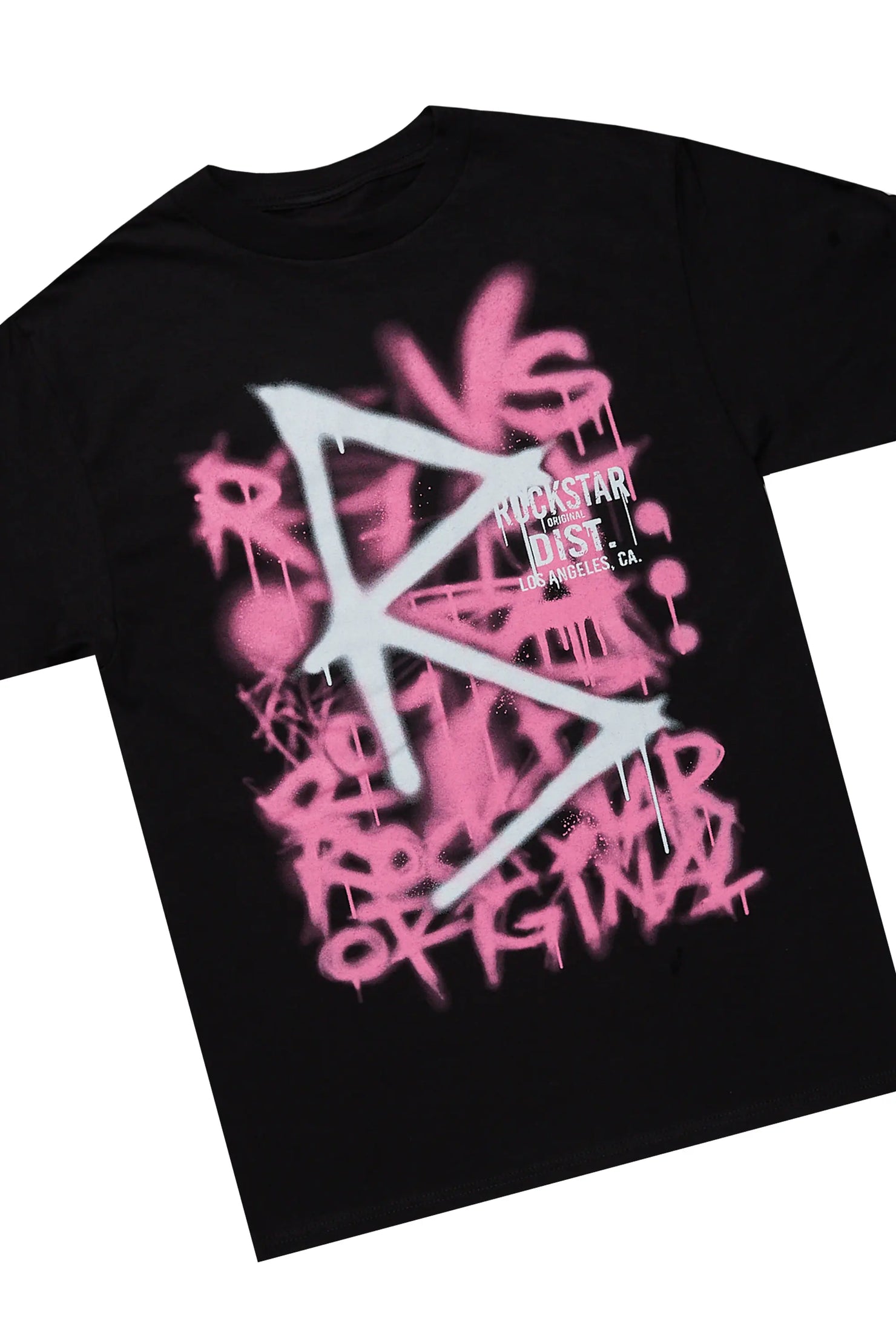 Maliyah Black/Pink T-Shirt & Jean Set