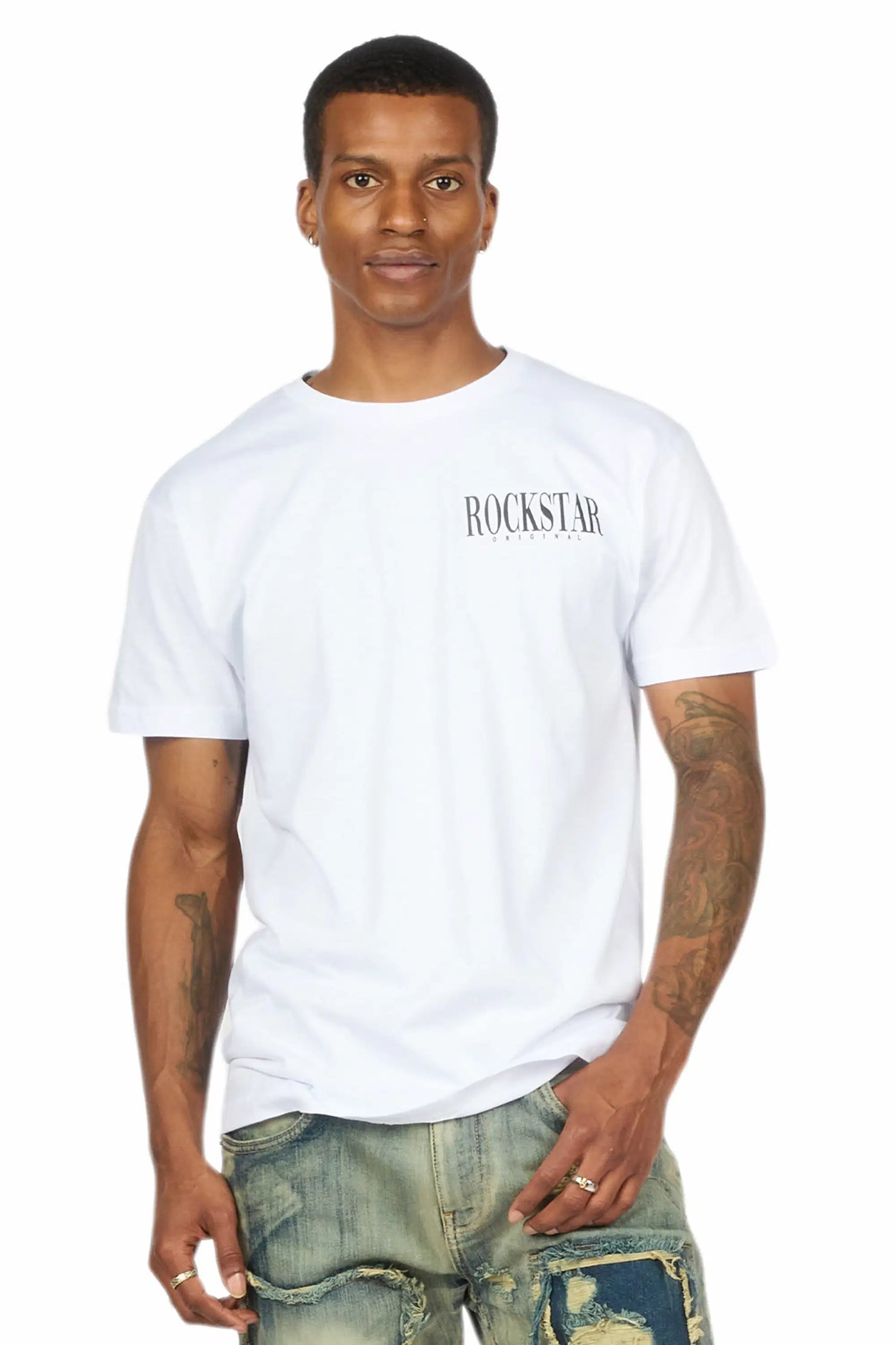 Dayte Nite White Graphic T-Shirt