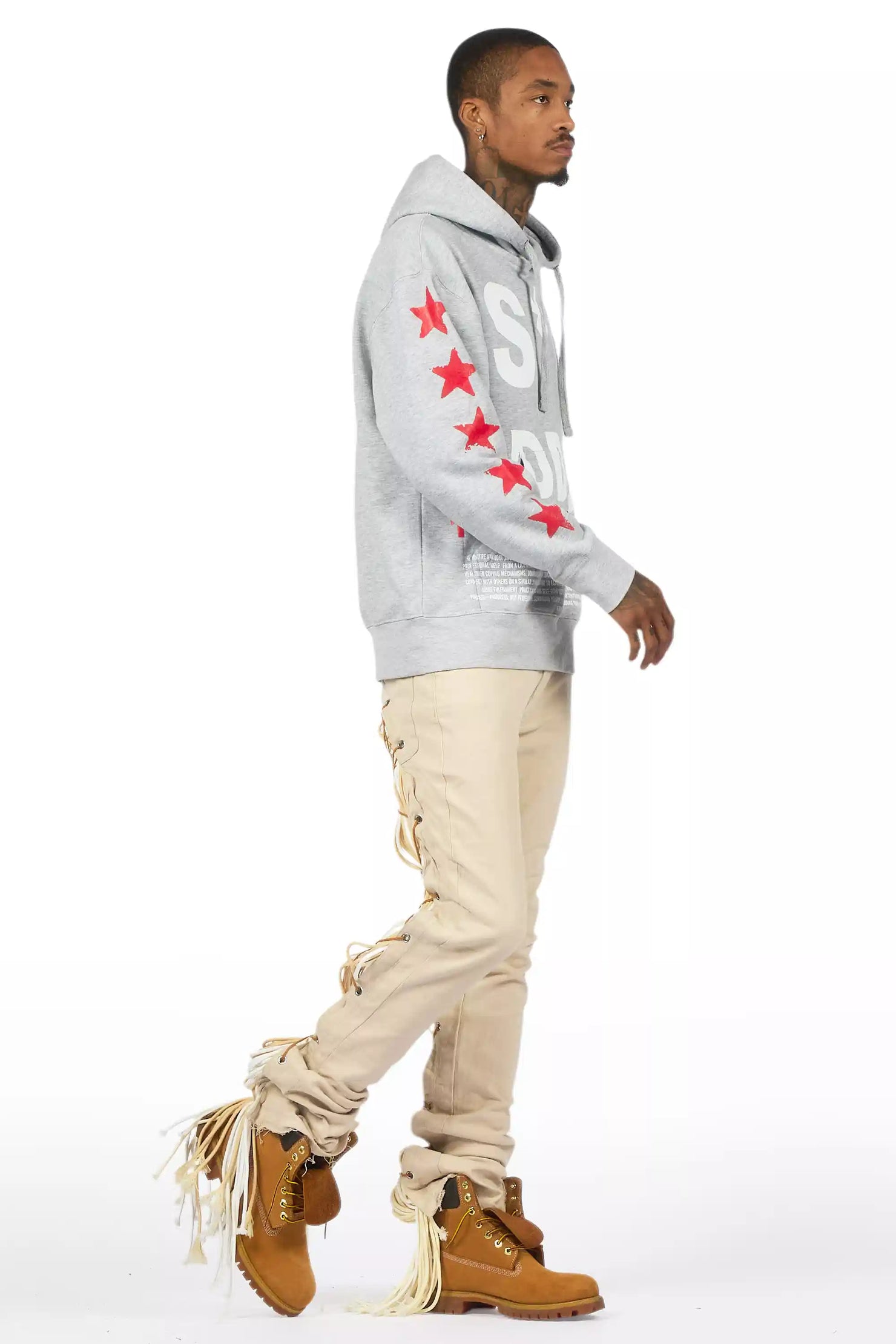 Otto Beige Stacked Flare Jean