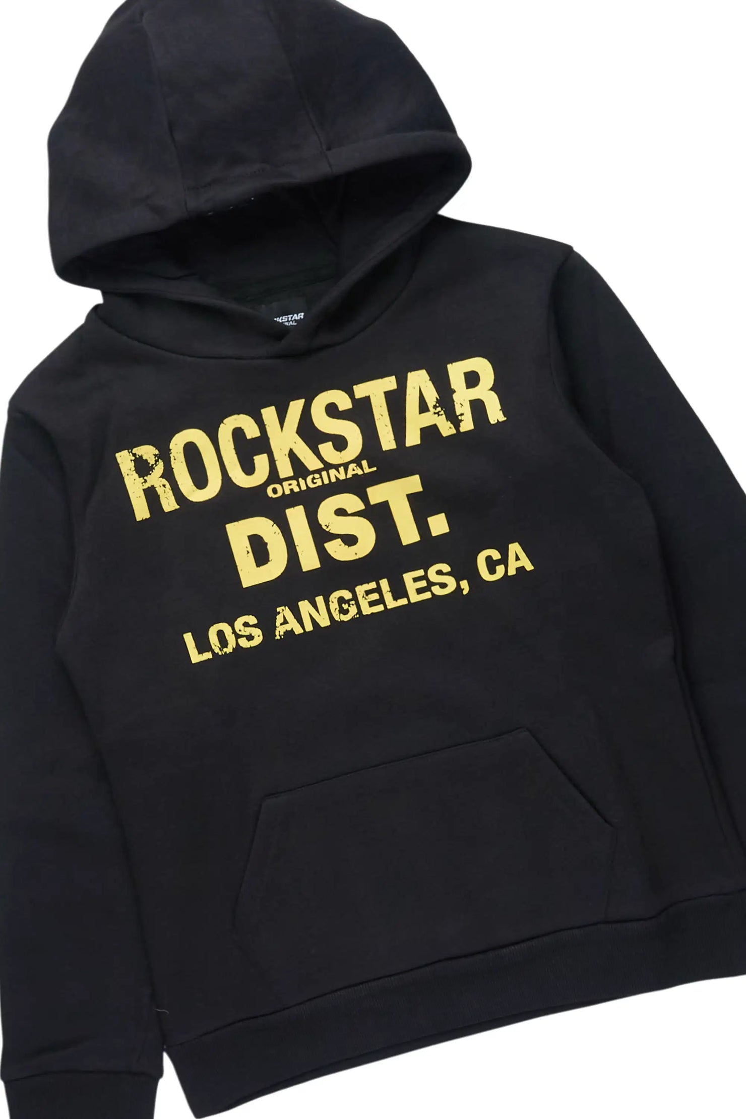 Boys Sana Black Hoodie & Dag Beige Stacked Flare Jean Set