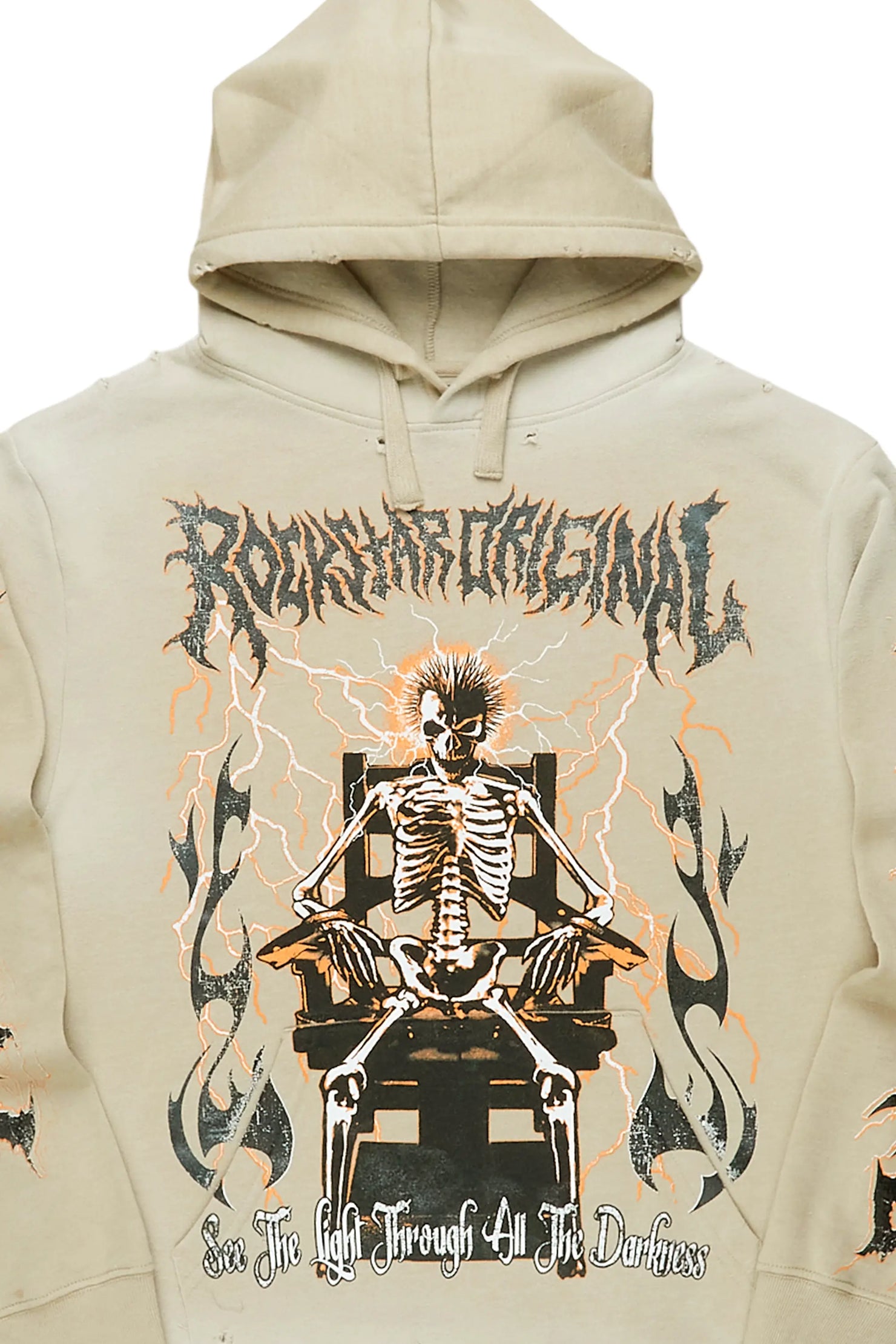 Deathrow Beige Graphic Hoodie