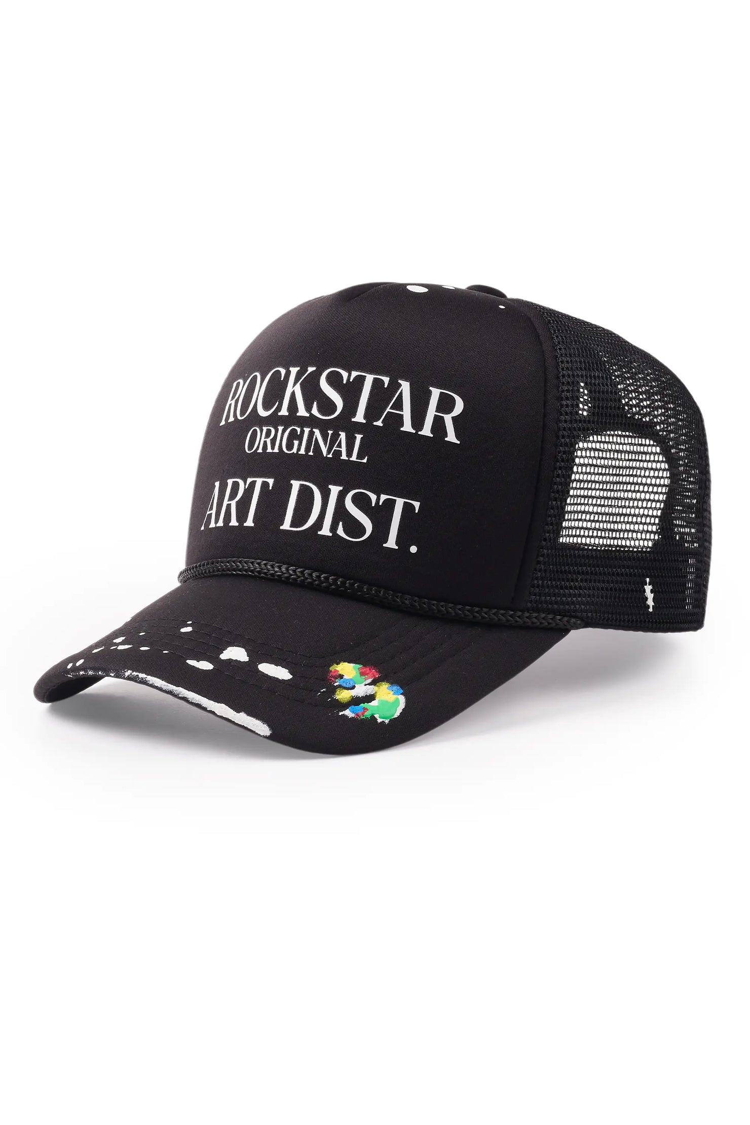 Monroe Black Paint Splatter Trucker Hat