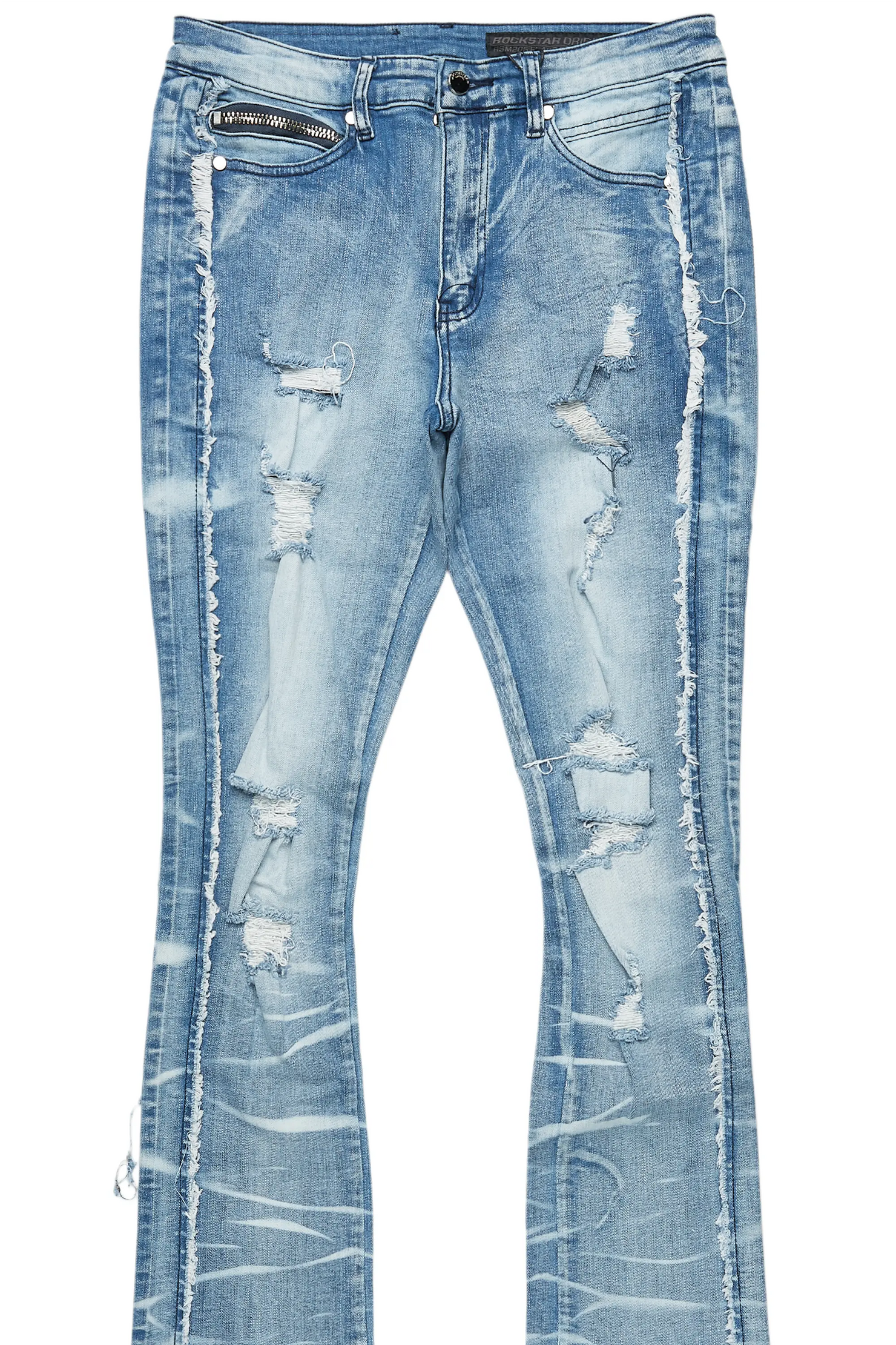Rugged Blue Stacked Flare Jean