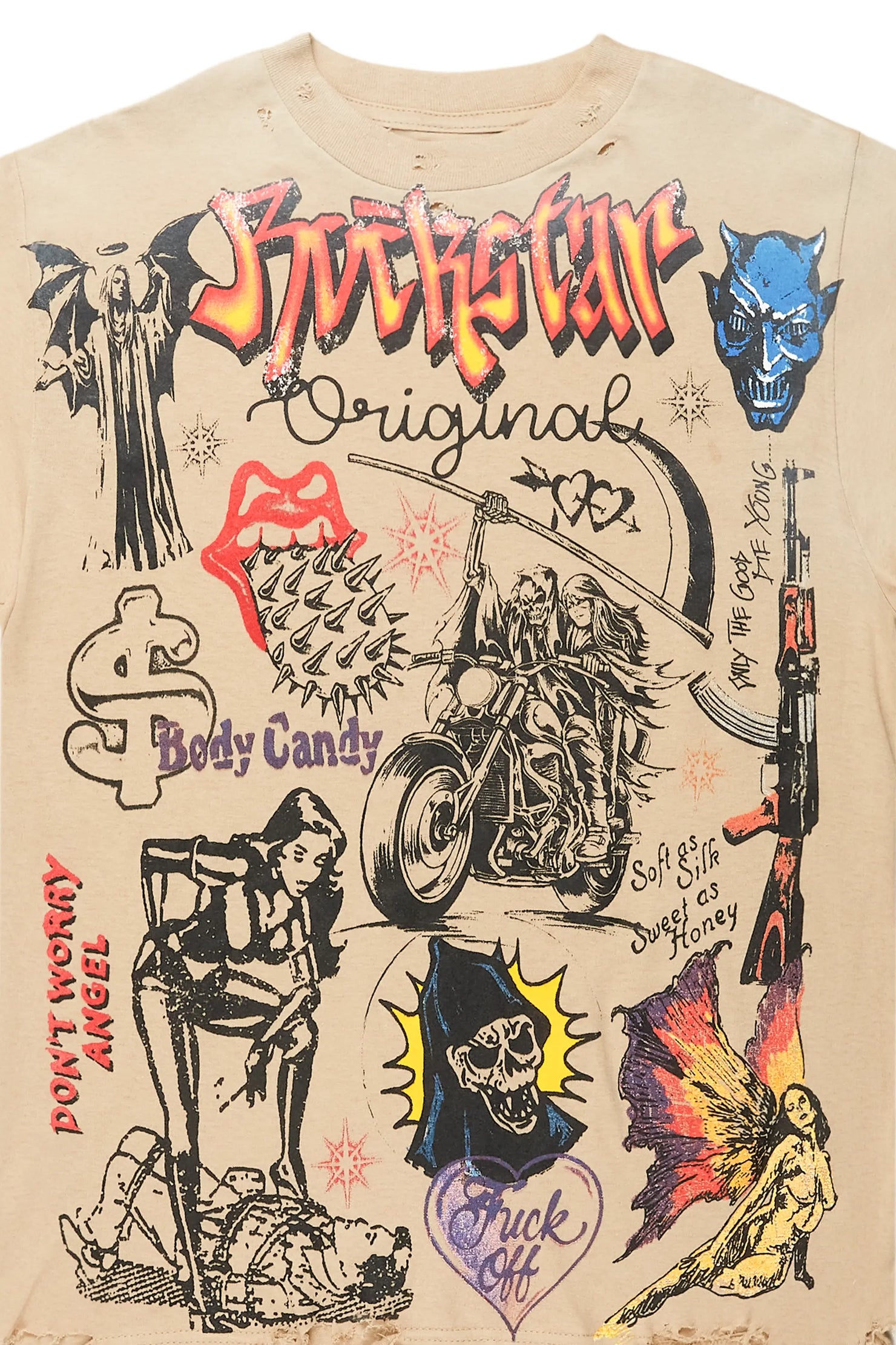 Daisia Beige Oversized T-Shirt