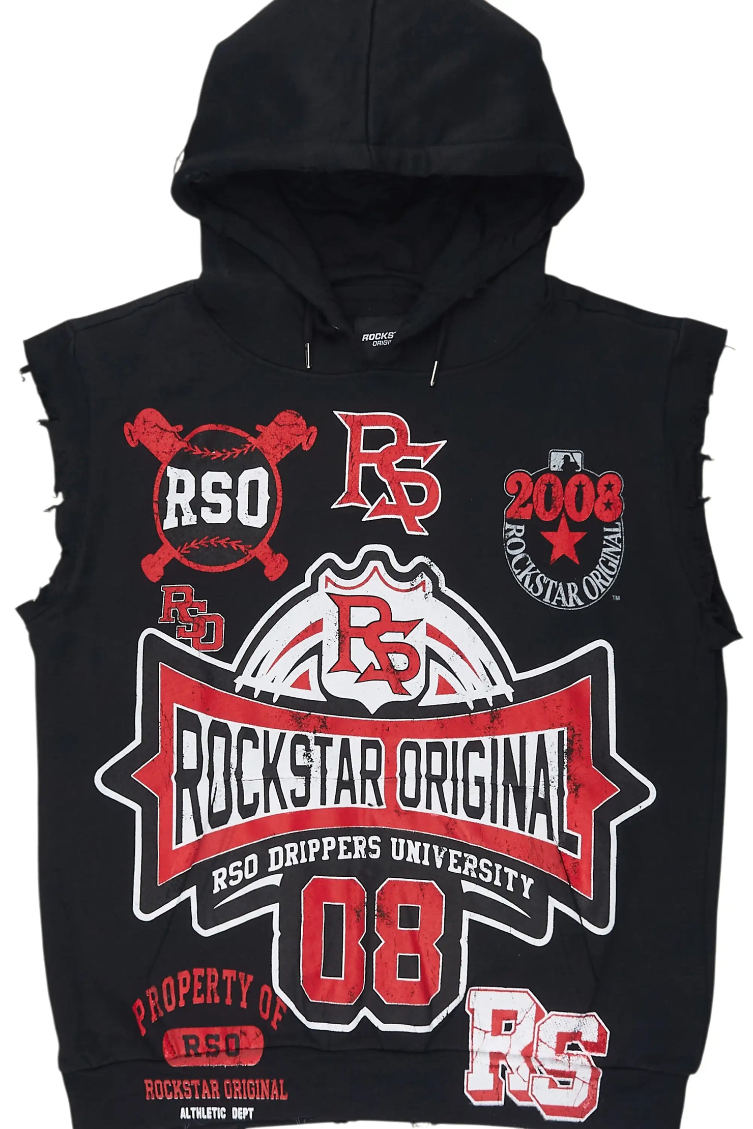 Mavrix Black Cut Sleeve Hoodie