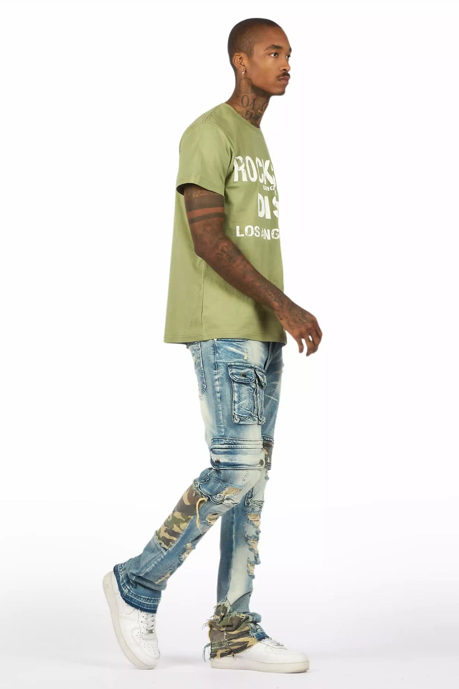 Lake Green T-Shirt/Stacked Flare Jean Bundle