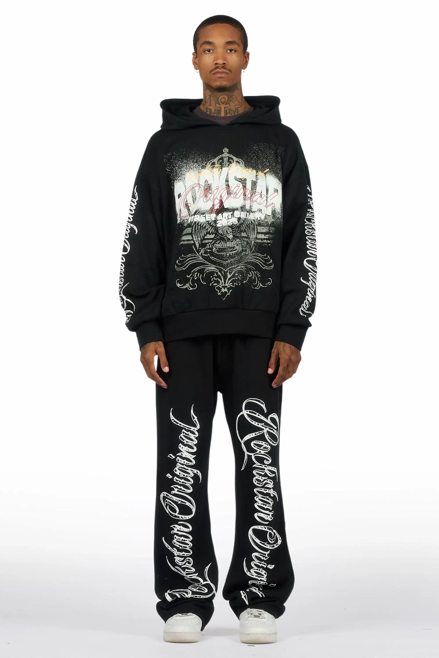 Enkel Black Hoodie/Baggy Pant Track Set