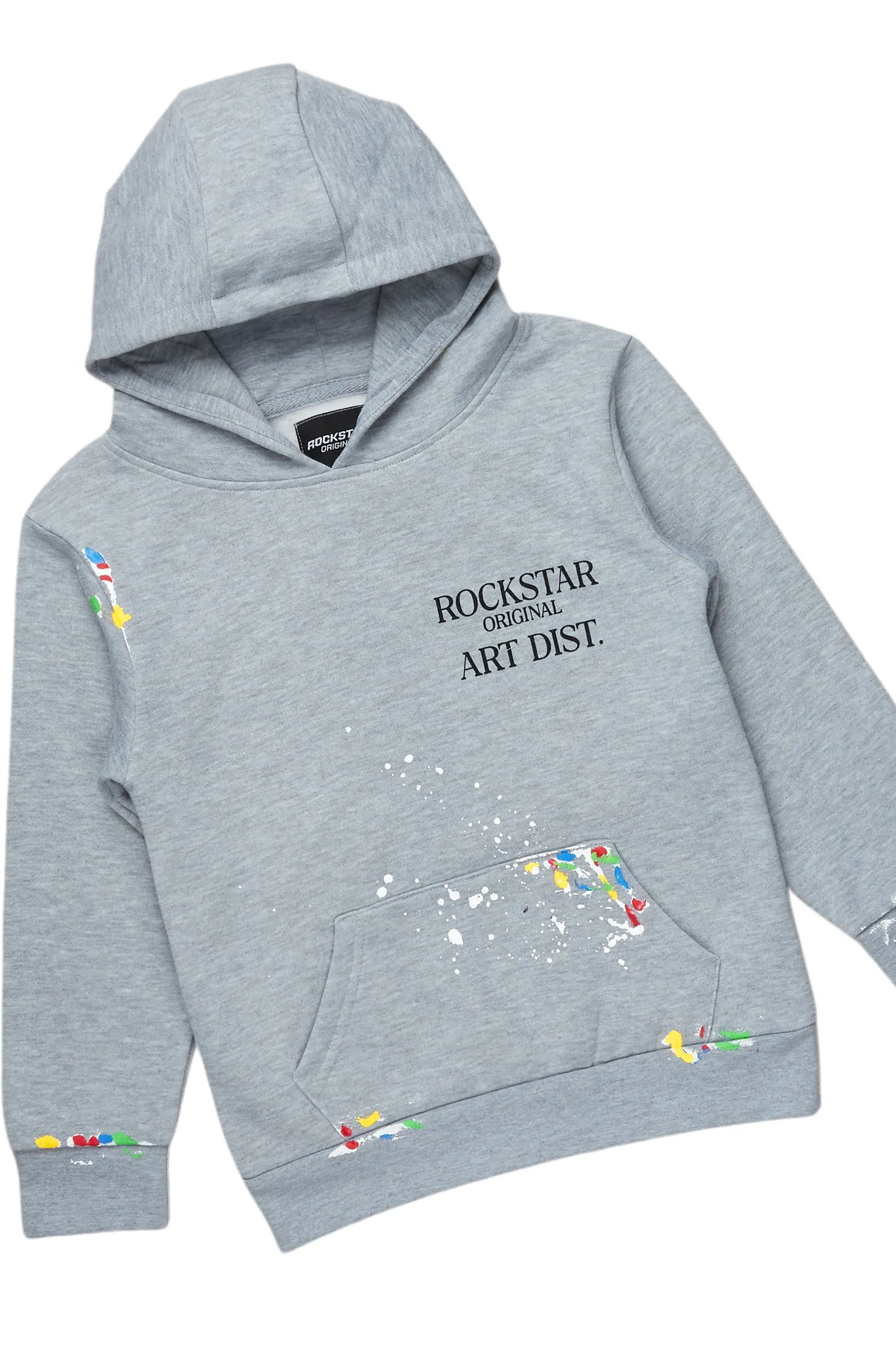 Girls Artie Grey/Black Hoodie Stacked Flare Track Set