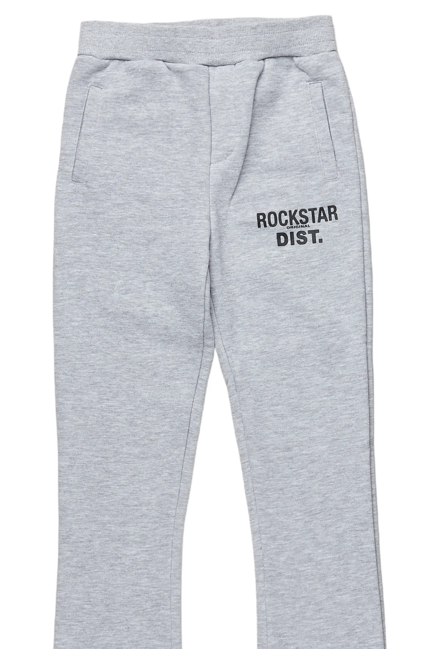 Girls Alpanna Heather Grey Super Stacked Trackpant