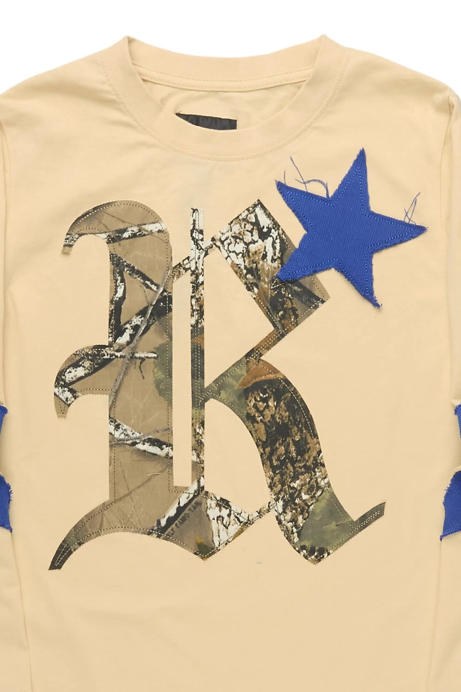 Boys Delgero Beige/Royal L/S T-Shirt