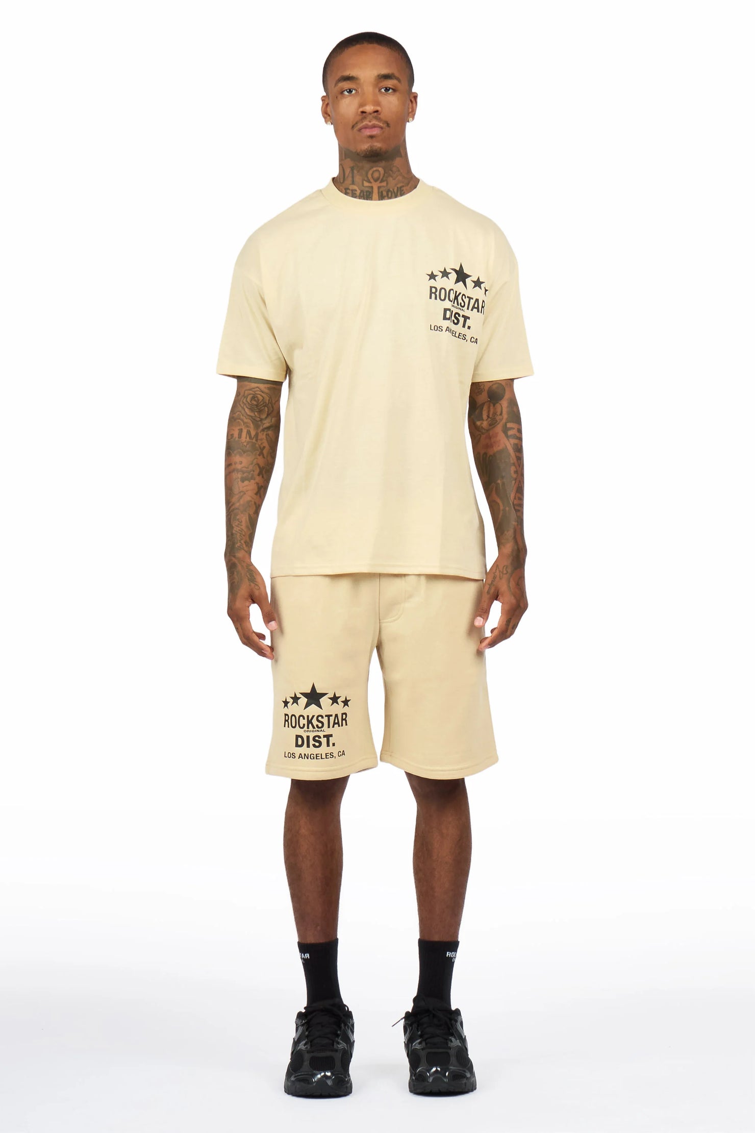 Starlake Beige Graphic T-Shirt/Short Set