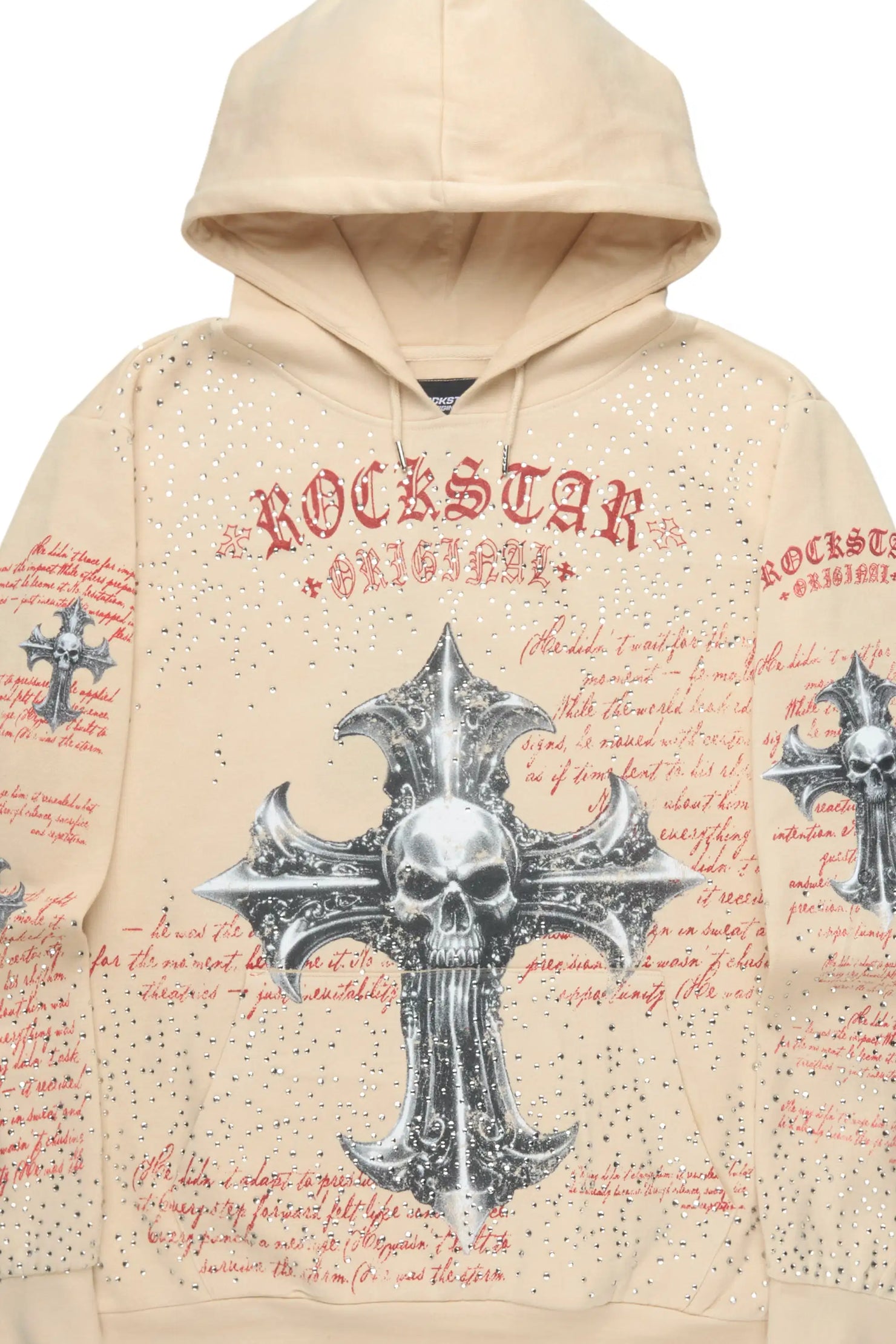 Bowman Beige/Multi Rhinestone Hoodie