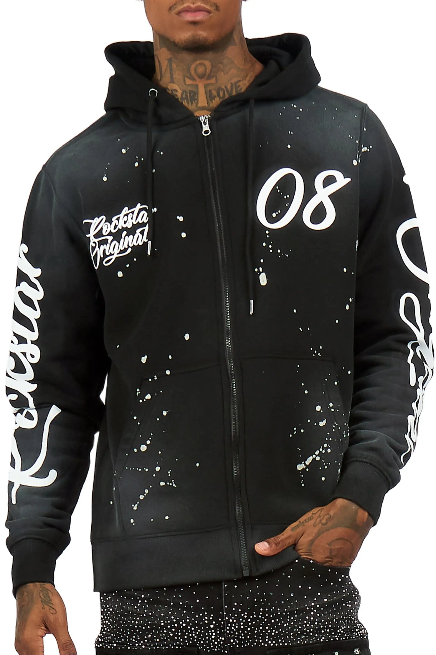 Hanif 2.0 Vintage Black Zip Up Hoodie