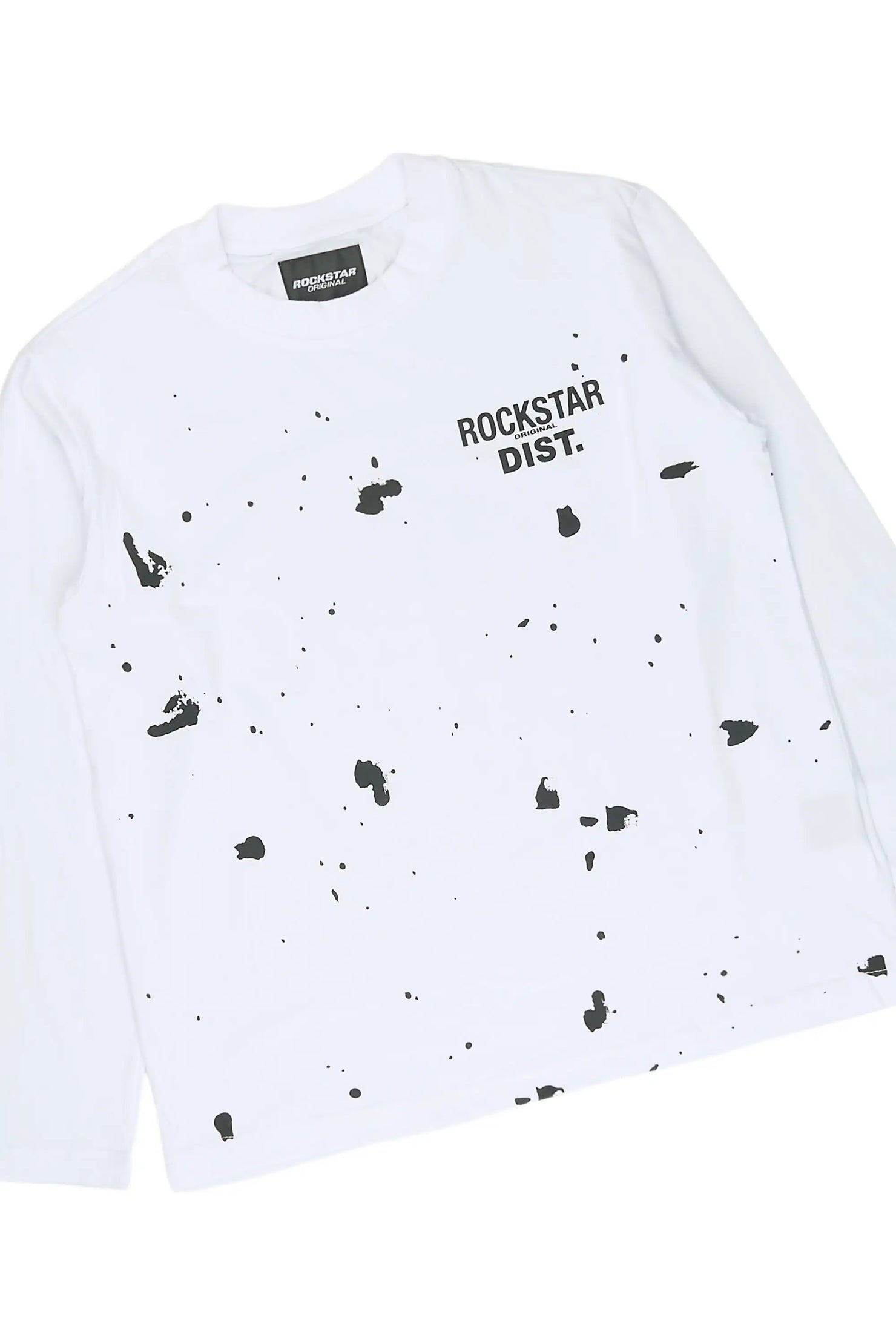Boys Raffer White/Black L/S T-Shirt Jort Set