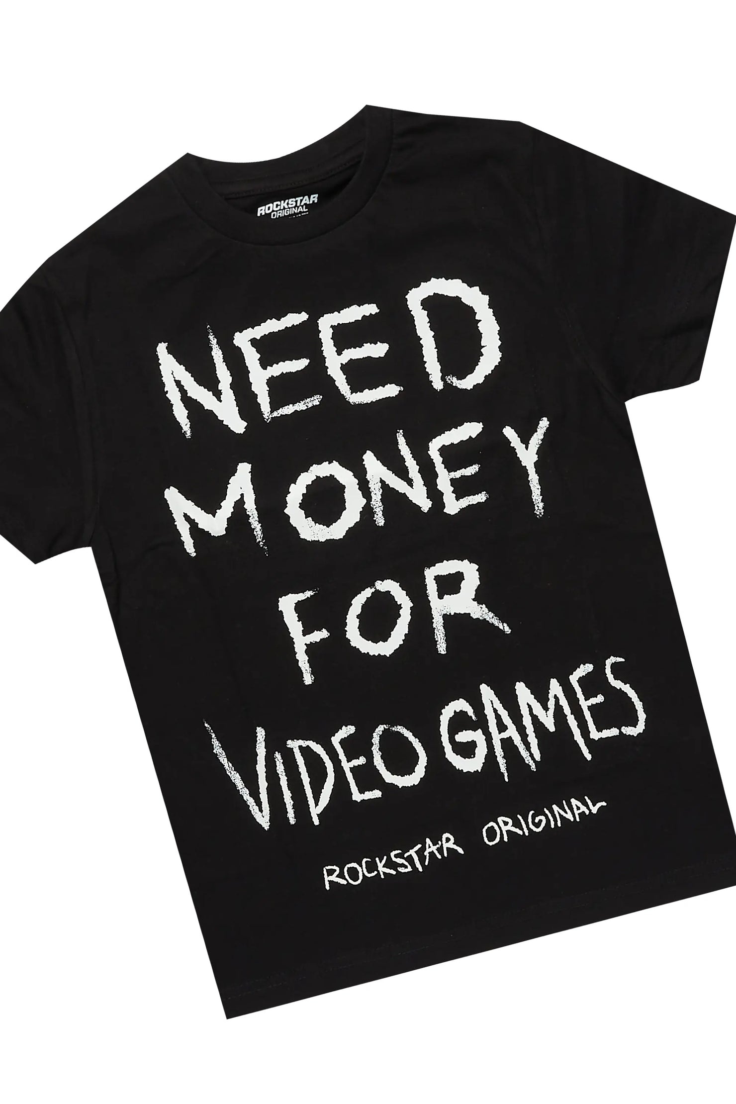 Boys M4 Toys Black/Dark Green T-Shirt Short Set