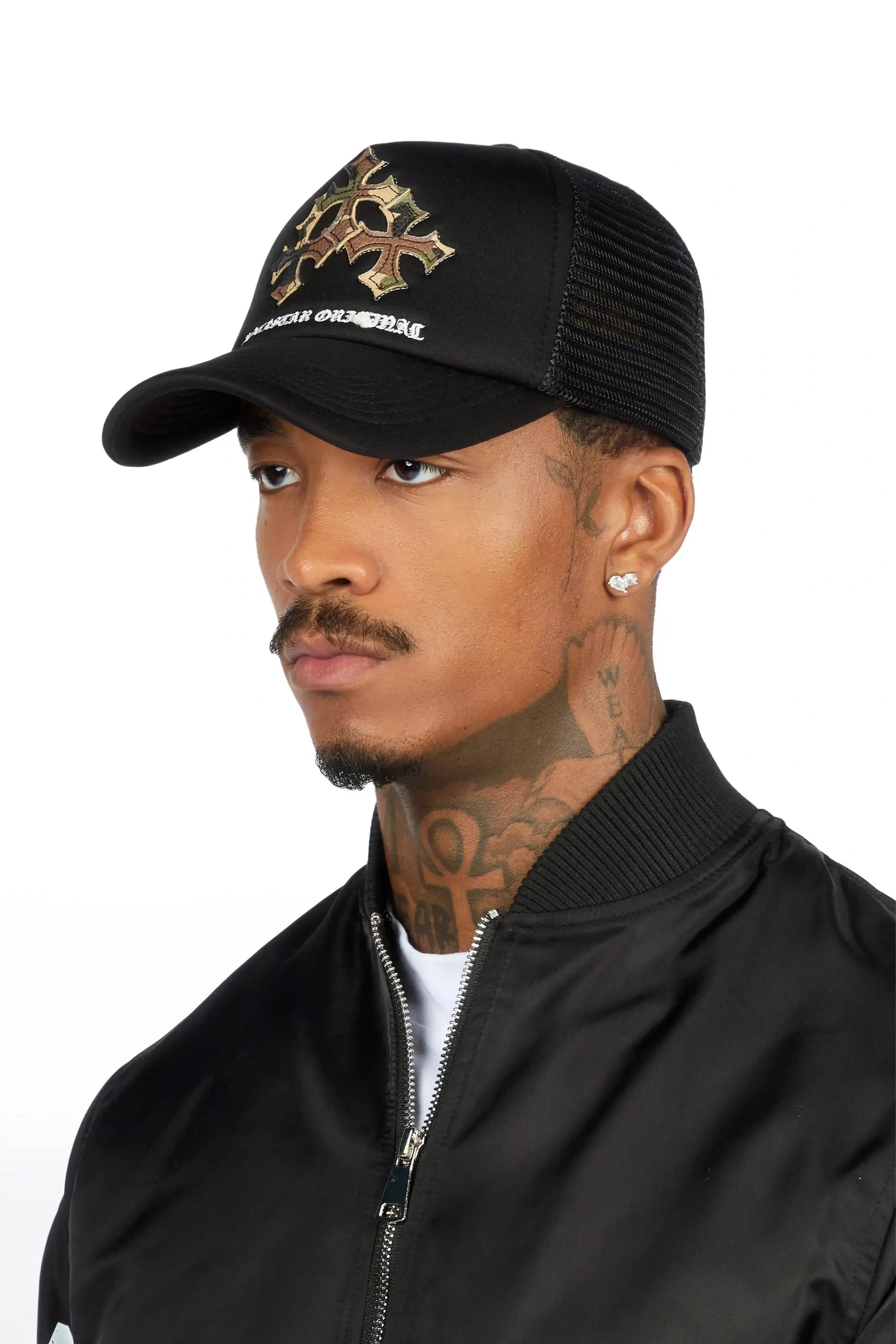 Matheson Black/Camo Trucker Hat