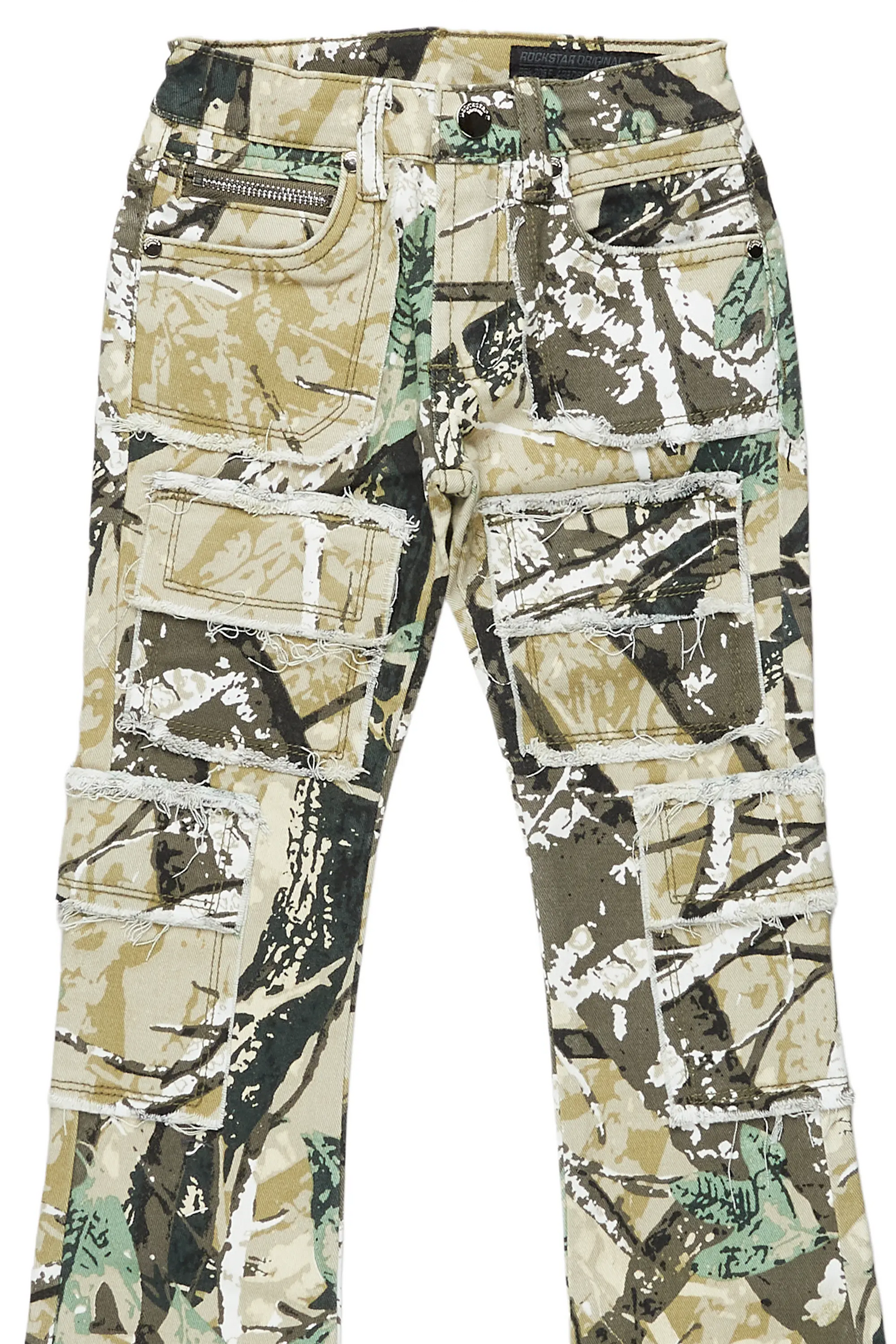 Boys Tyrell Tree Camo Stacked Flare Cargo Jean