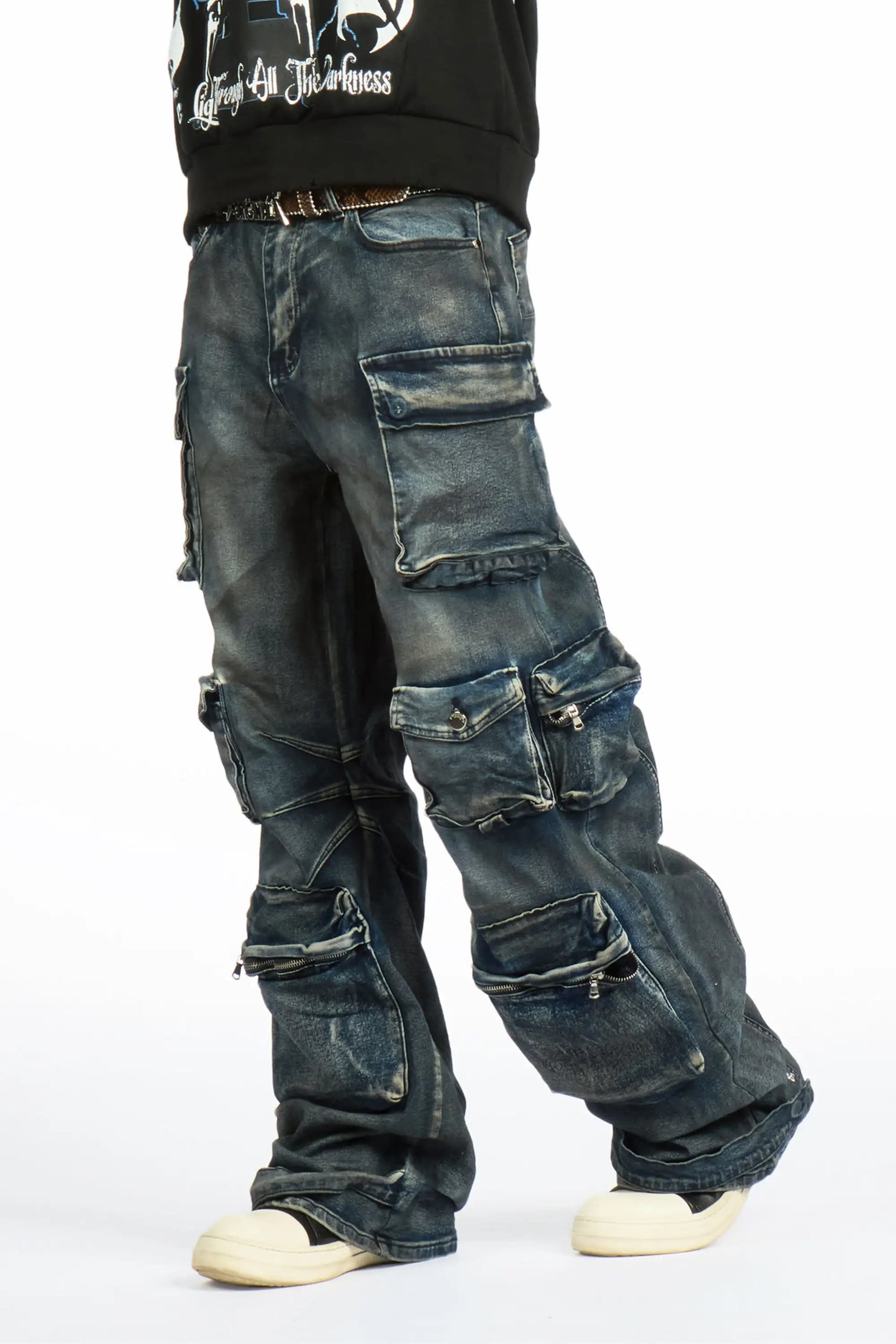 Mahesh Dark Blue Baggy Cargo Jean