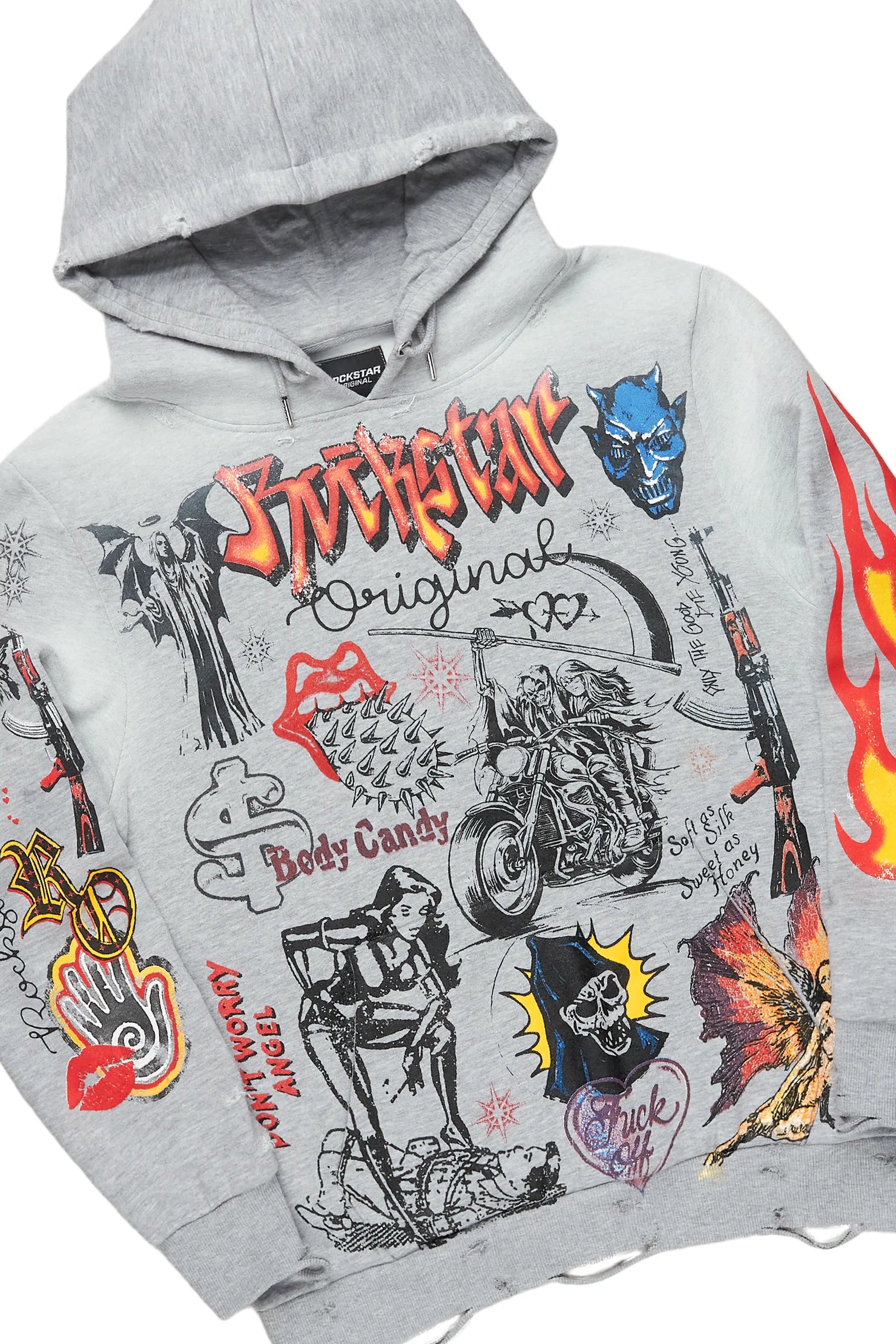 Shoota Grey Hoodie & Florence Stacked Flare Jean Bundle