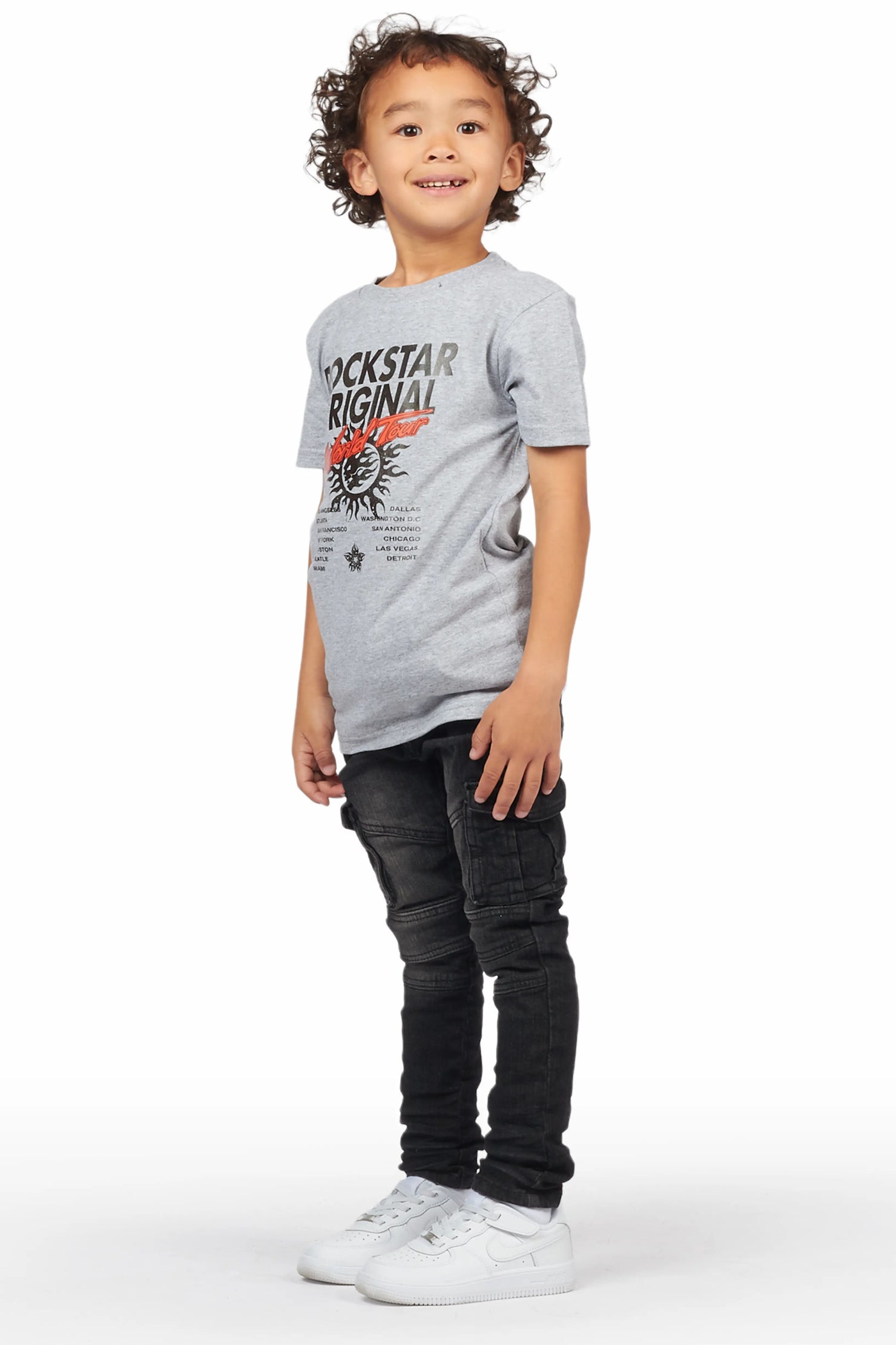 Boys Safi Grey T-Shirt/Cargo Jean Set