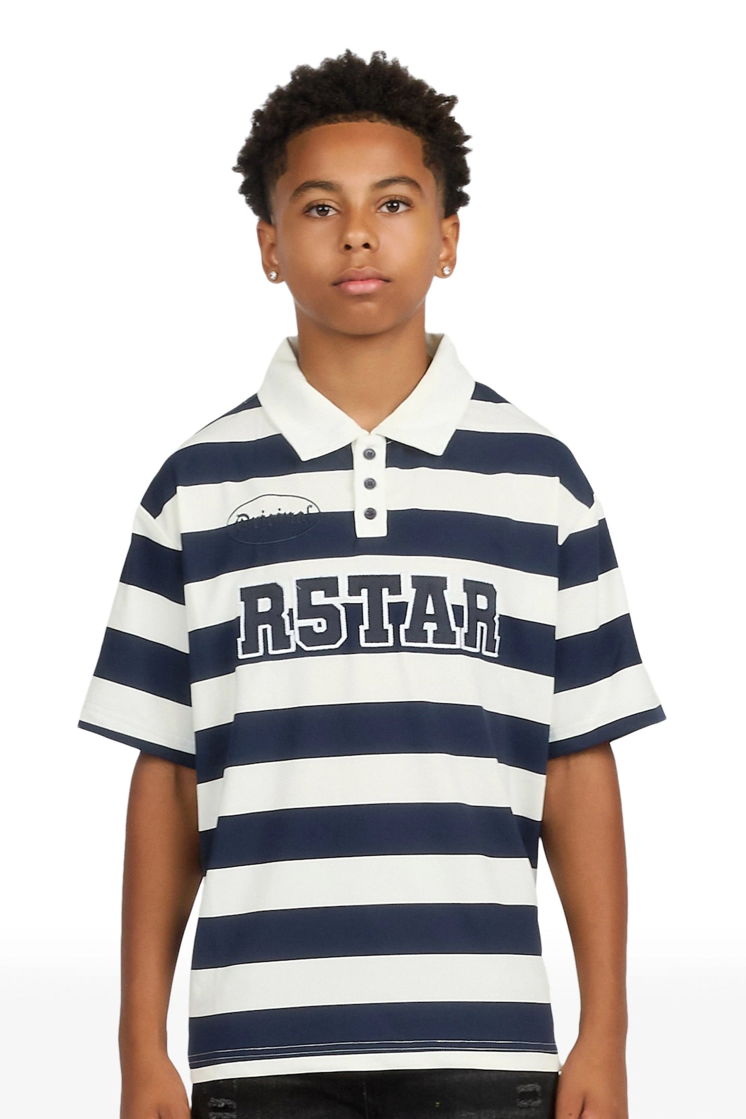 Boys Fintan Navy/Cream Polo