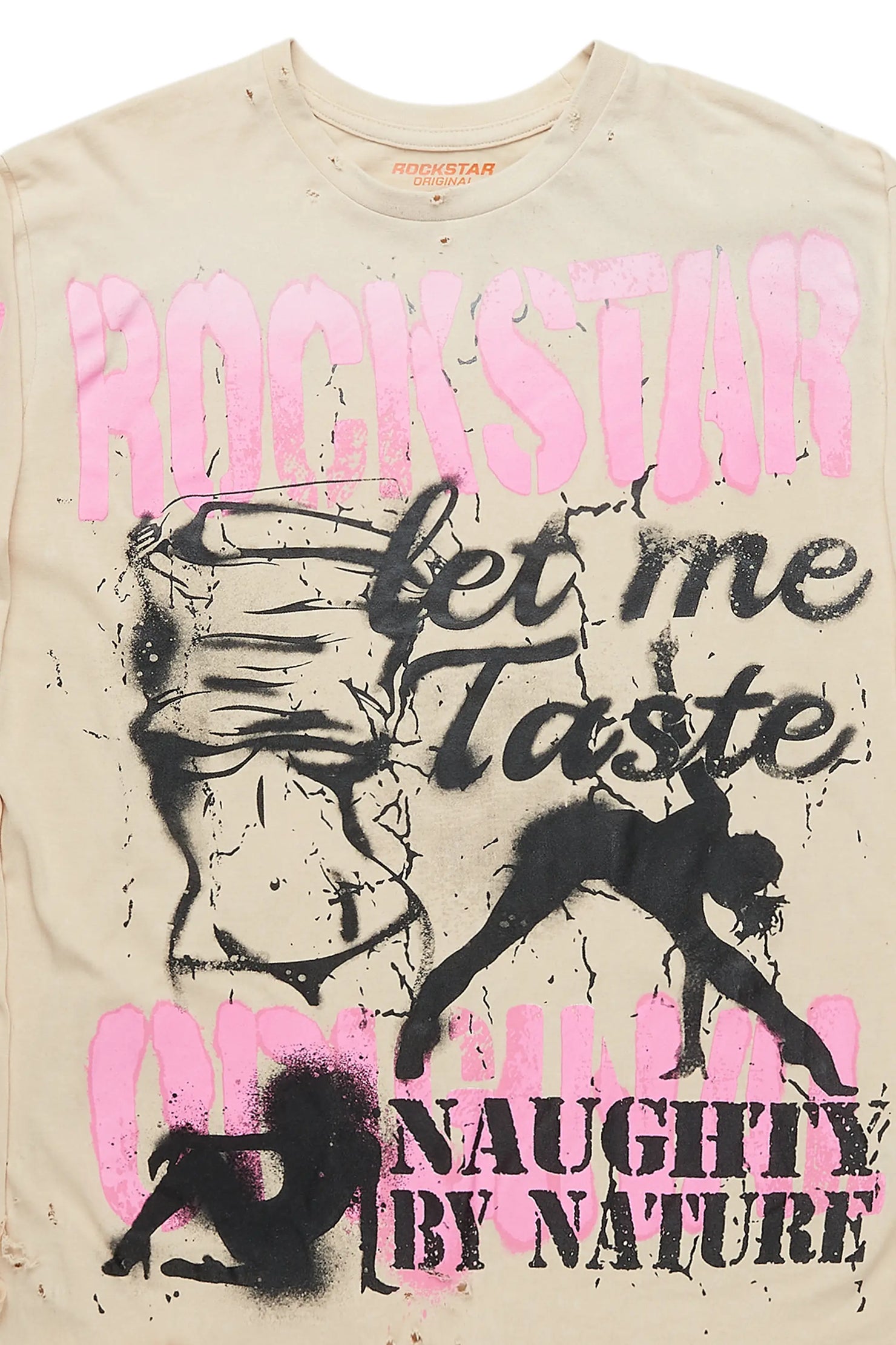 Strip Army Vintage Sand Long Sleeve Graphic T-Shirt