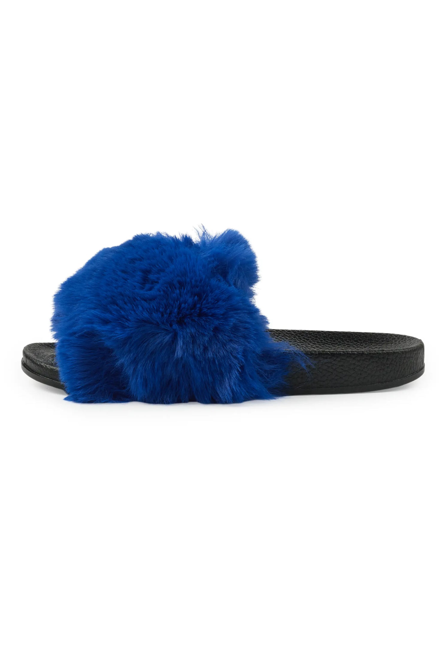 Tatyana Royal Blue Fur Slides