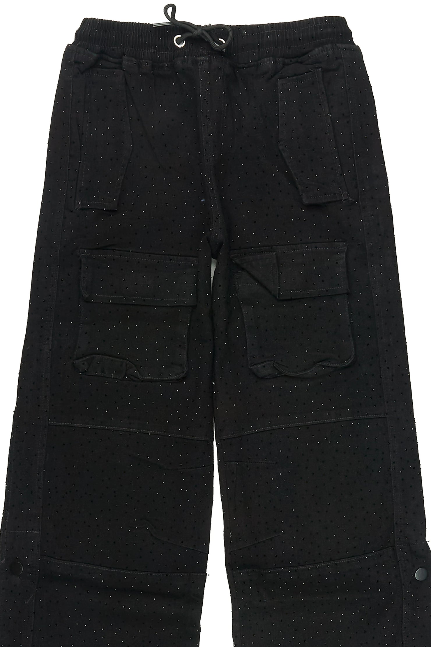 Boys Yuri Rhinestone Black Baggy Fit Jean