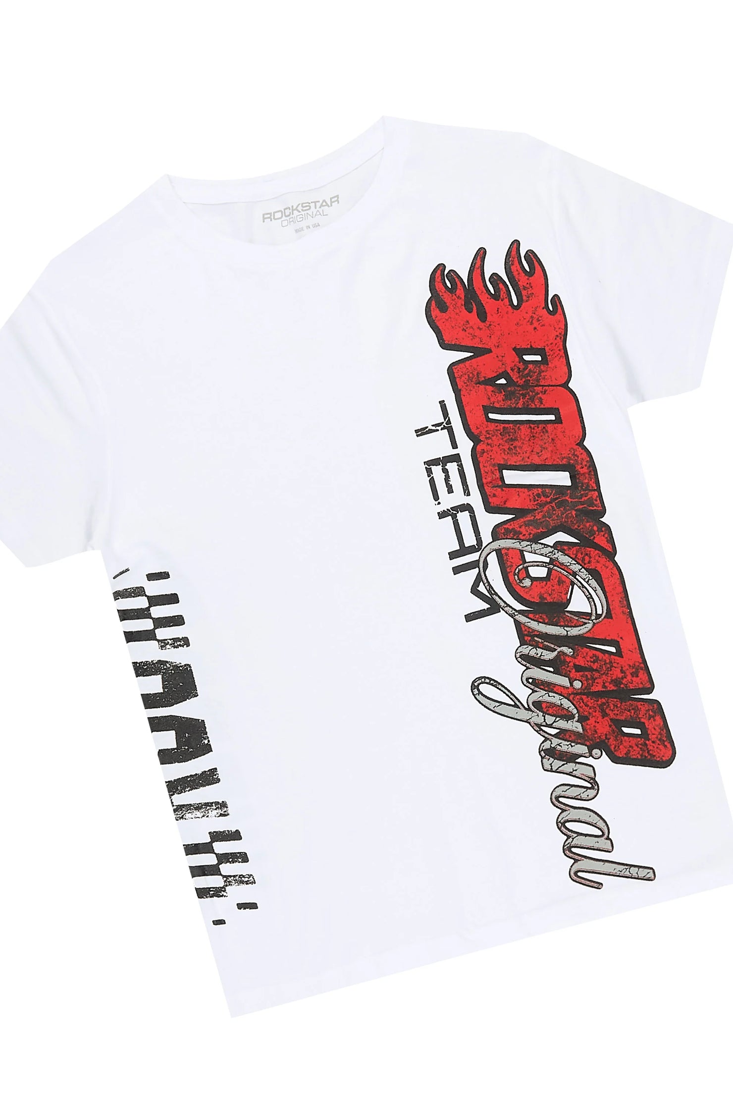 Boys Dremar White/Black T-Shirt Stacked Pant Set