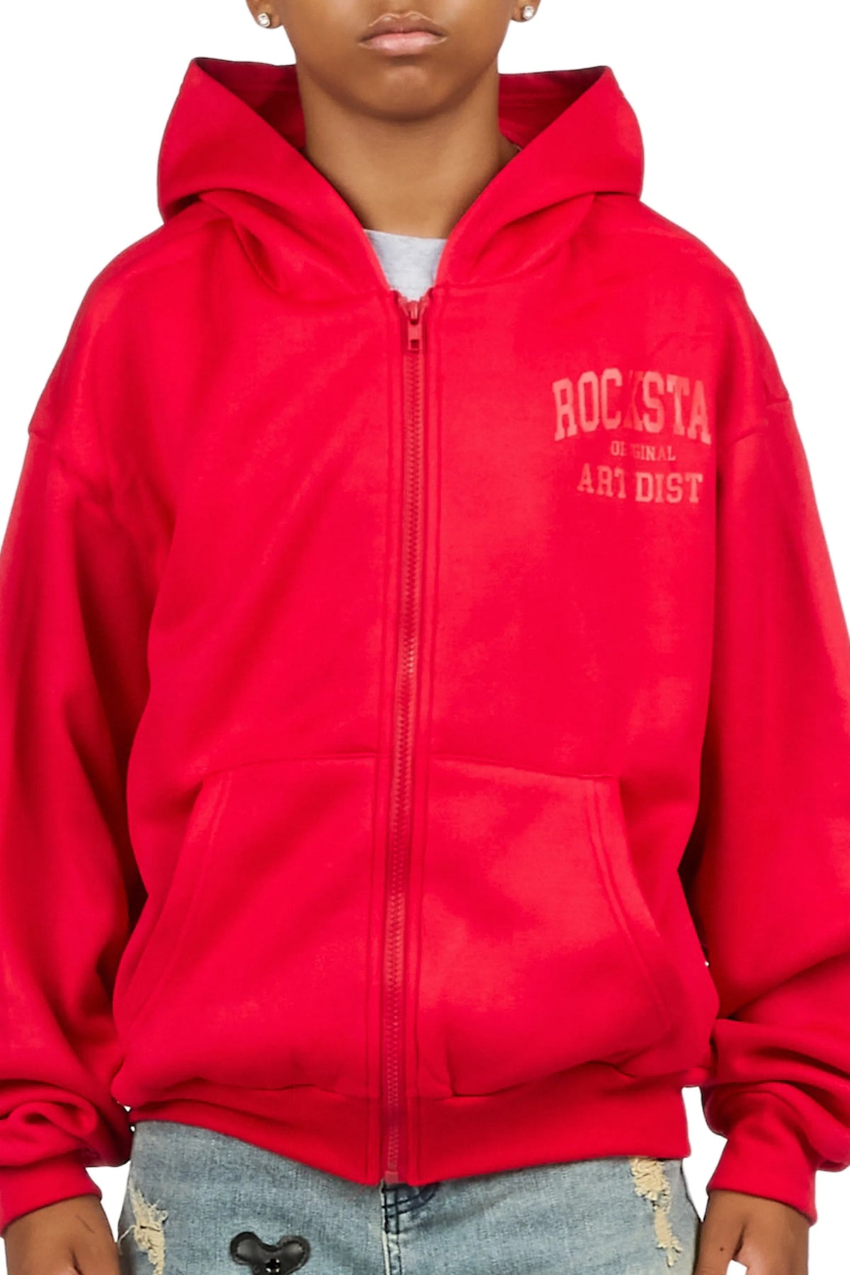 Boys Nelly 2.0 Red/Red Zip Up Hoodie