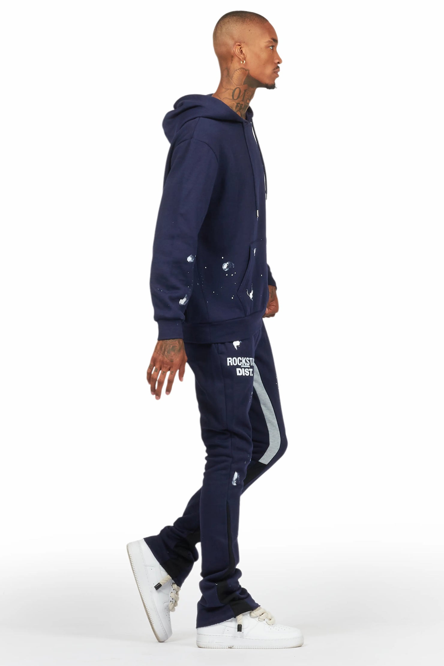 Raffer Navy Hoodie Flare Track Set