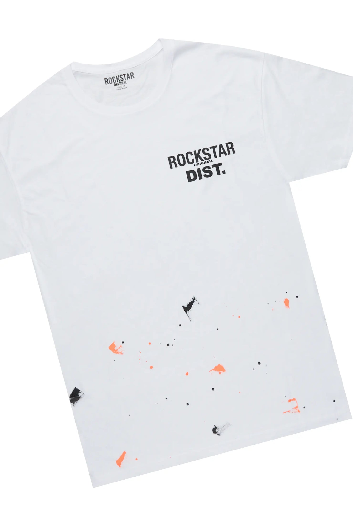 Raffer White/Orange T-Shirt/Stacked Flare Pant Set