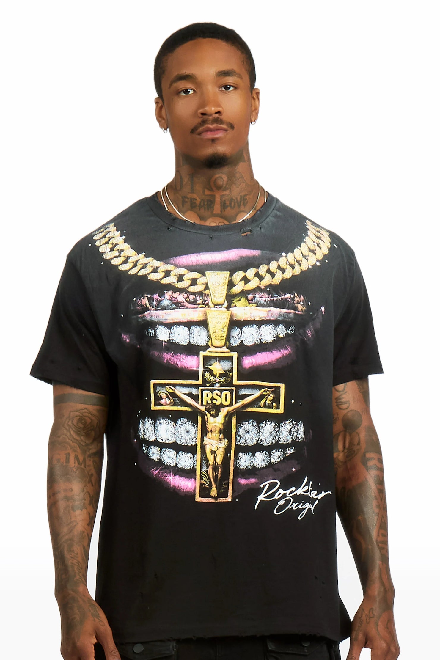Dasha Black Oversized Graphic T-Shirt